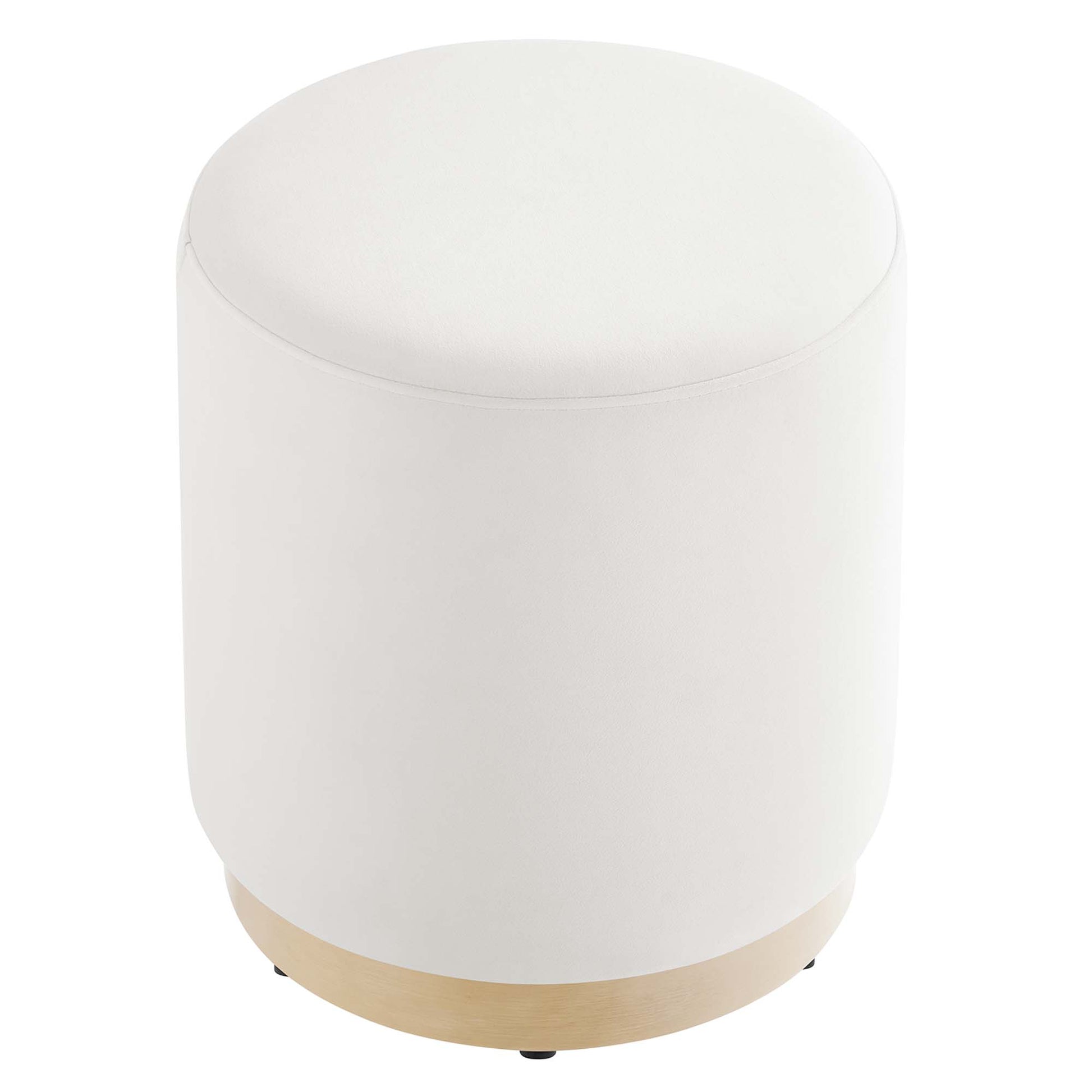 Tilden 16" Round Performance Velvet Upholstered Ottoman - Rust Natural