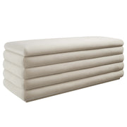 Mezzo Upholstered Performance Velvet Storage Bench - Almond
