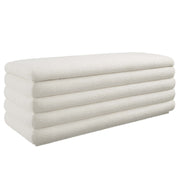 Mezzo Boucle Upholstered Storage Bench - Cloud