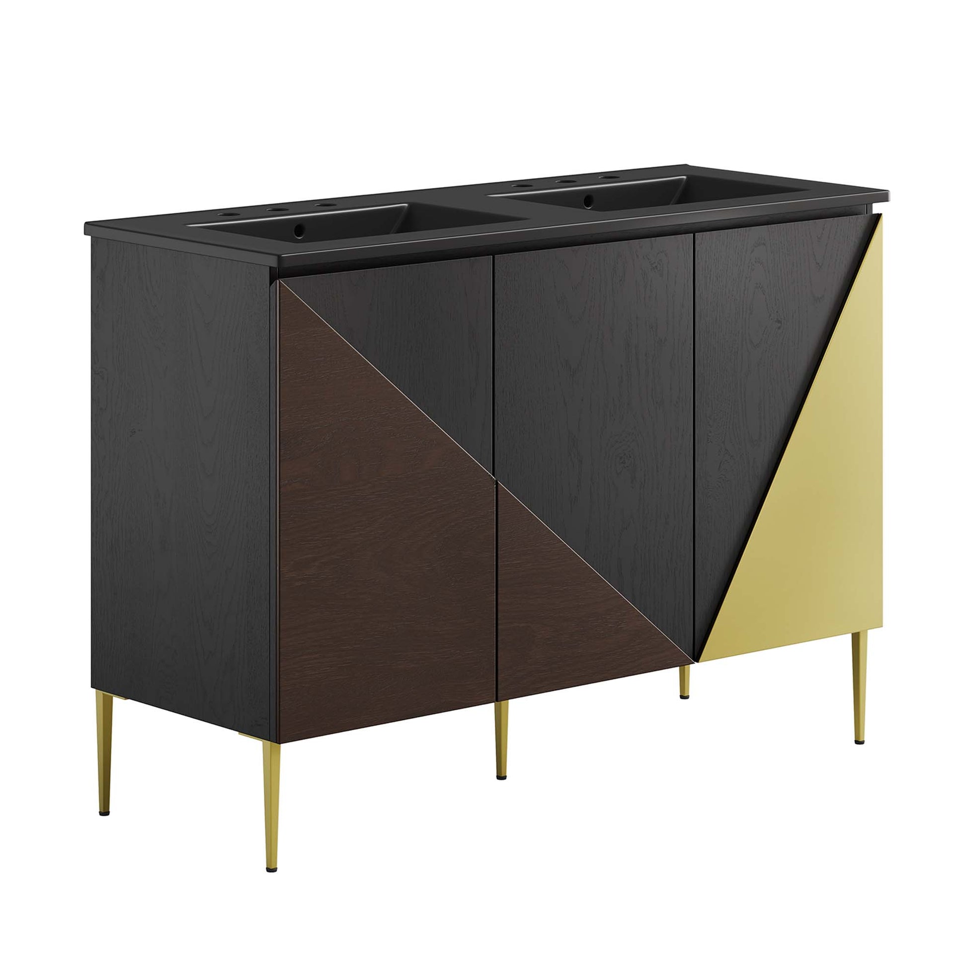 Alchemist 48" Double Sink Bathroom Vanity - Black Black
