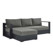 Tahoe 2-Piece Outdoor Patio Powder-Coated Aluminum Left-Facing Chaise Sectional Sofa Set - Gray Charcoal