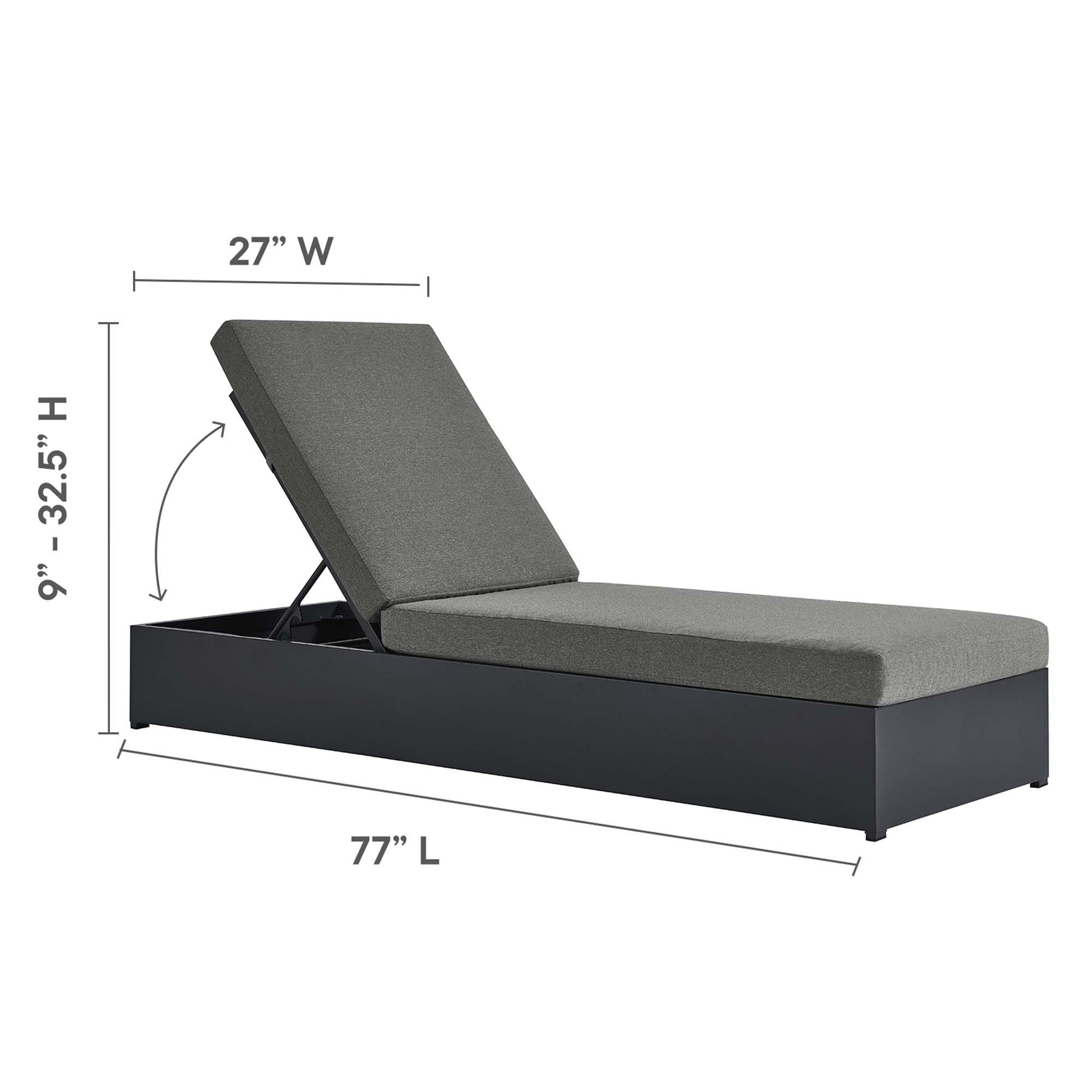 Tahoe 3-Piece Outdoor Patio Powder-Coated Aluminum Chaise Lounge Set - Gray White
