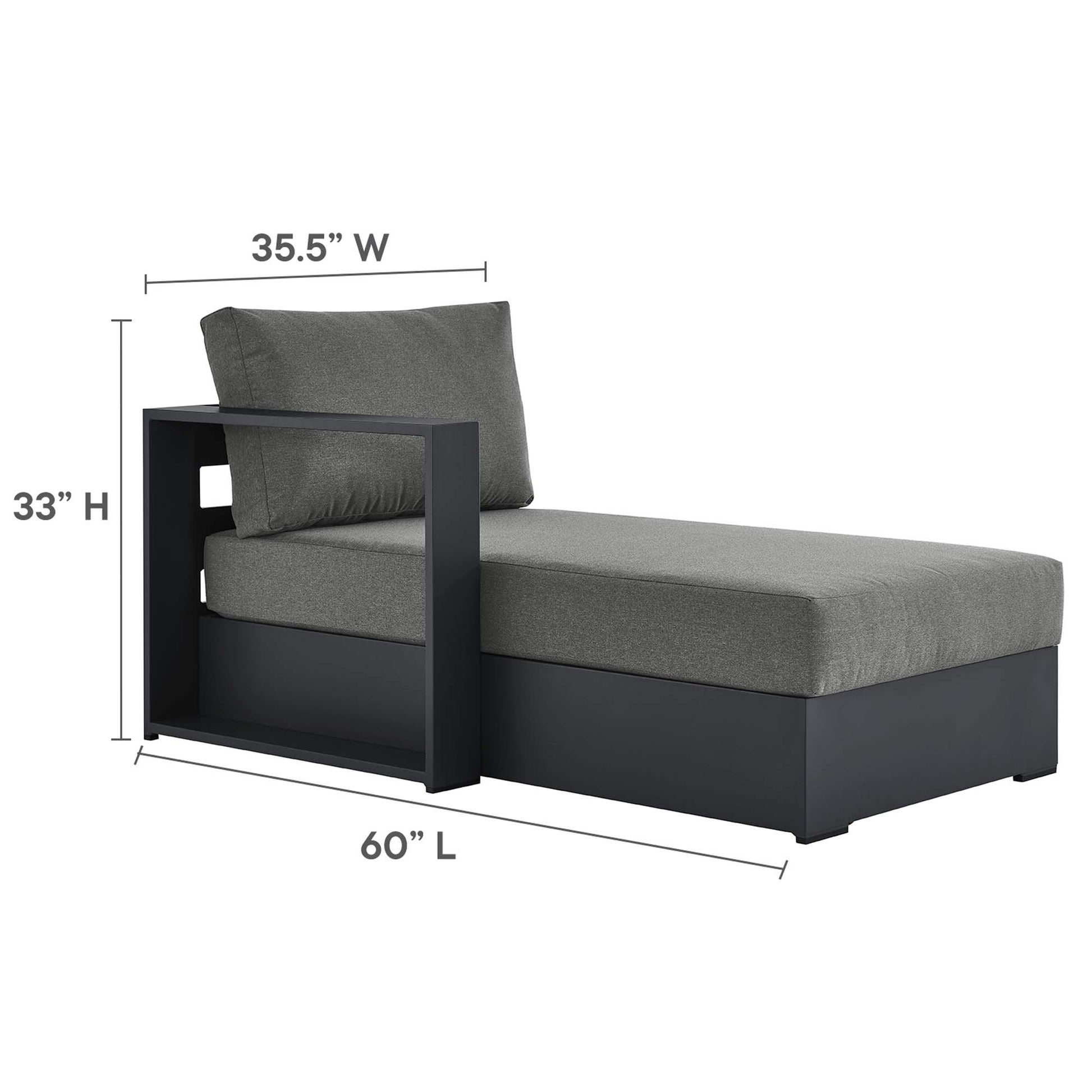 Tahoe 4-Piece Outdoor Patio Powder-Coated Aluminum Sectional Sofa Set - Gray White