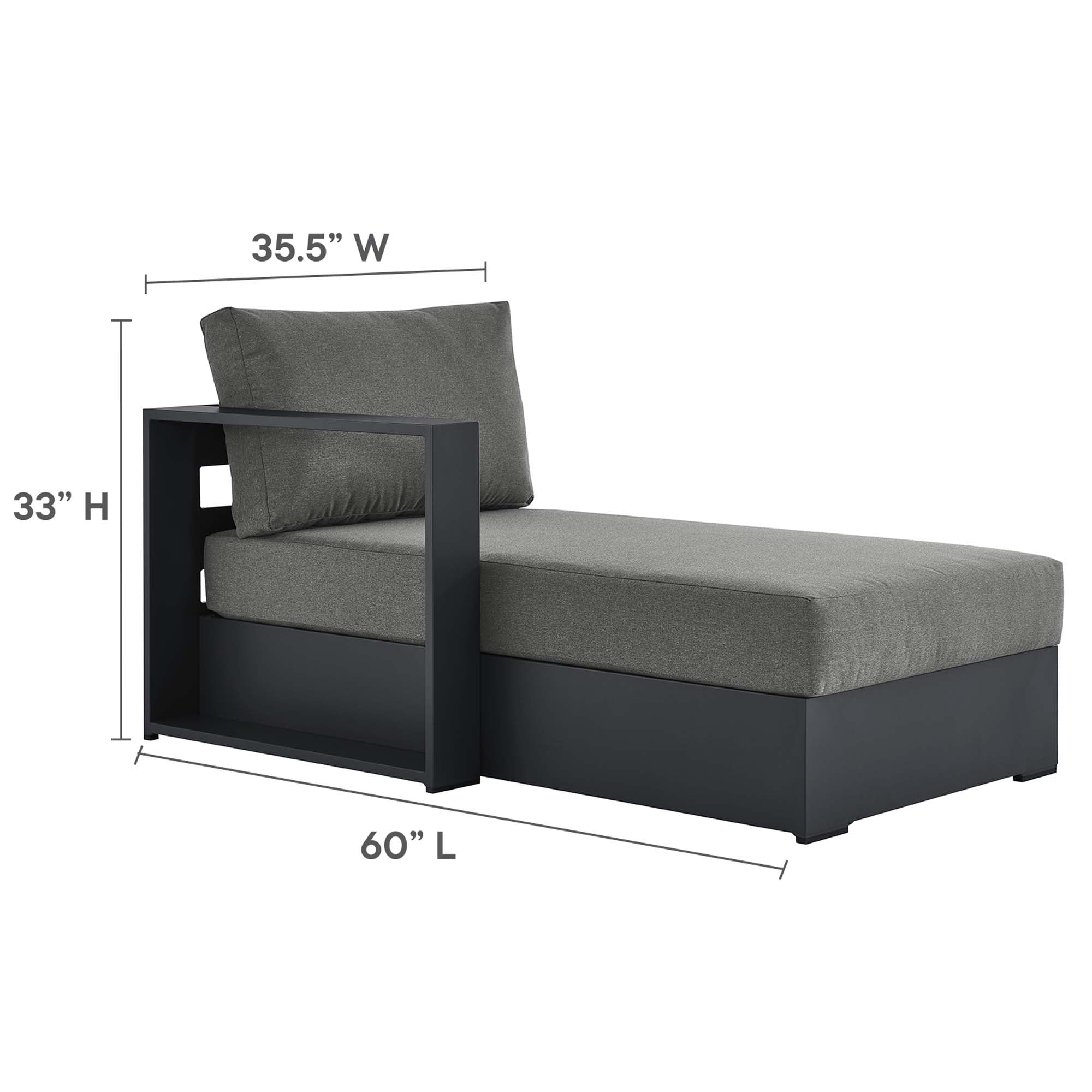 Tahoe 4-Piece Outdoor Patio Powder-Coated Aluminum Sectional Sofa Set - Gray White