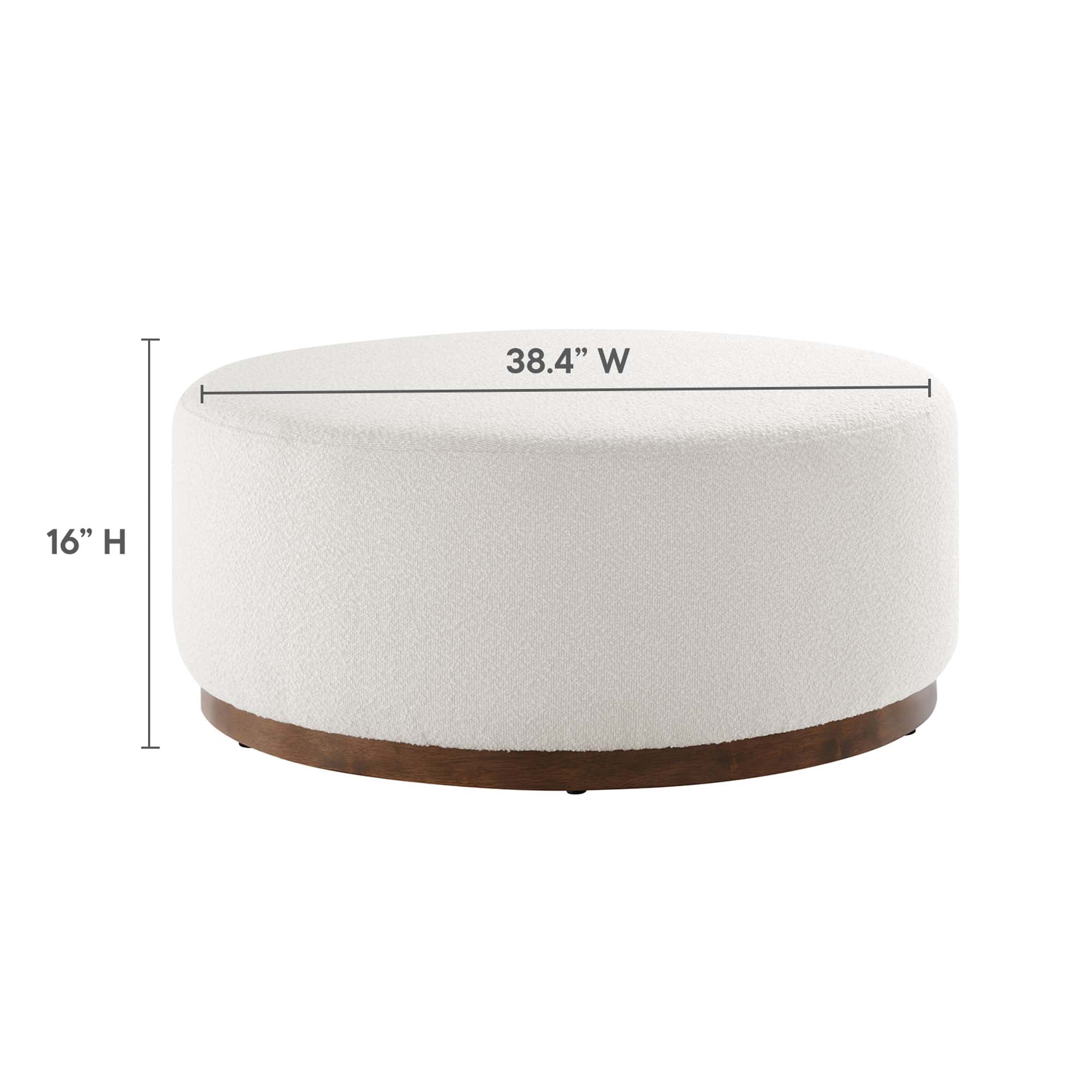 Tilden Large 38" Round Boucle Upholstered Ottoman