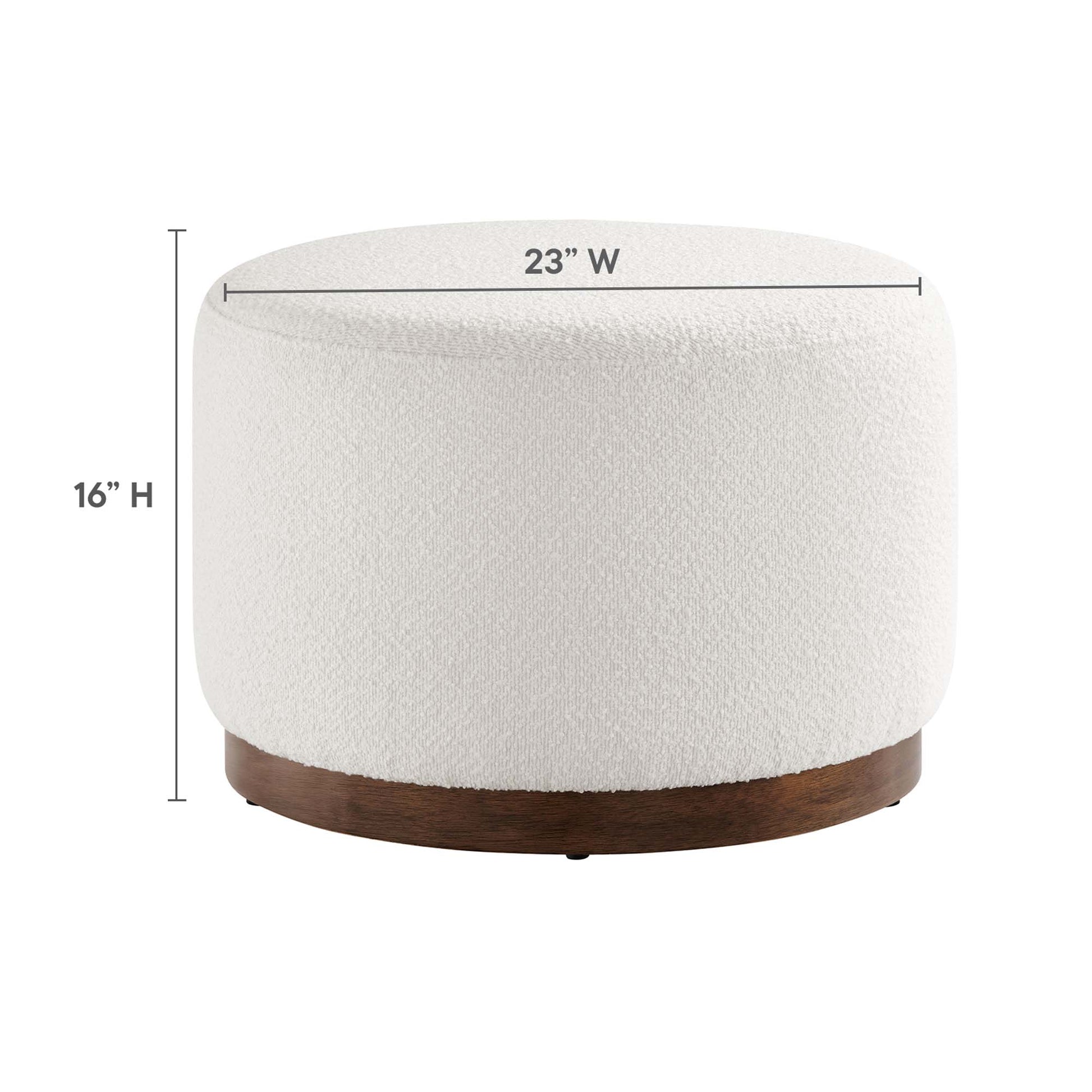 Tilden Large 23" Round Boucle Upholstered Ottoman