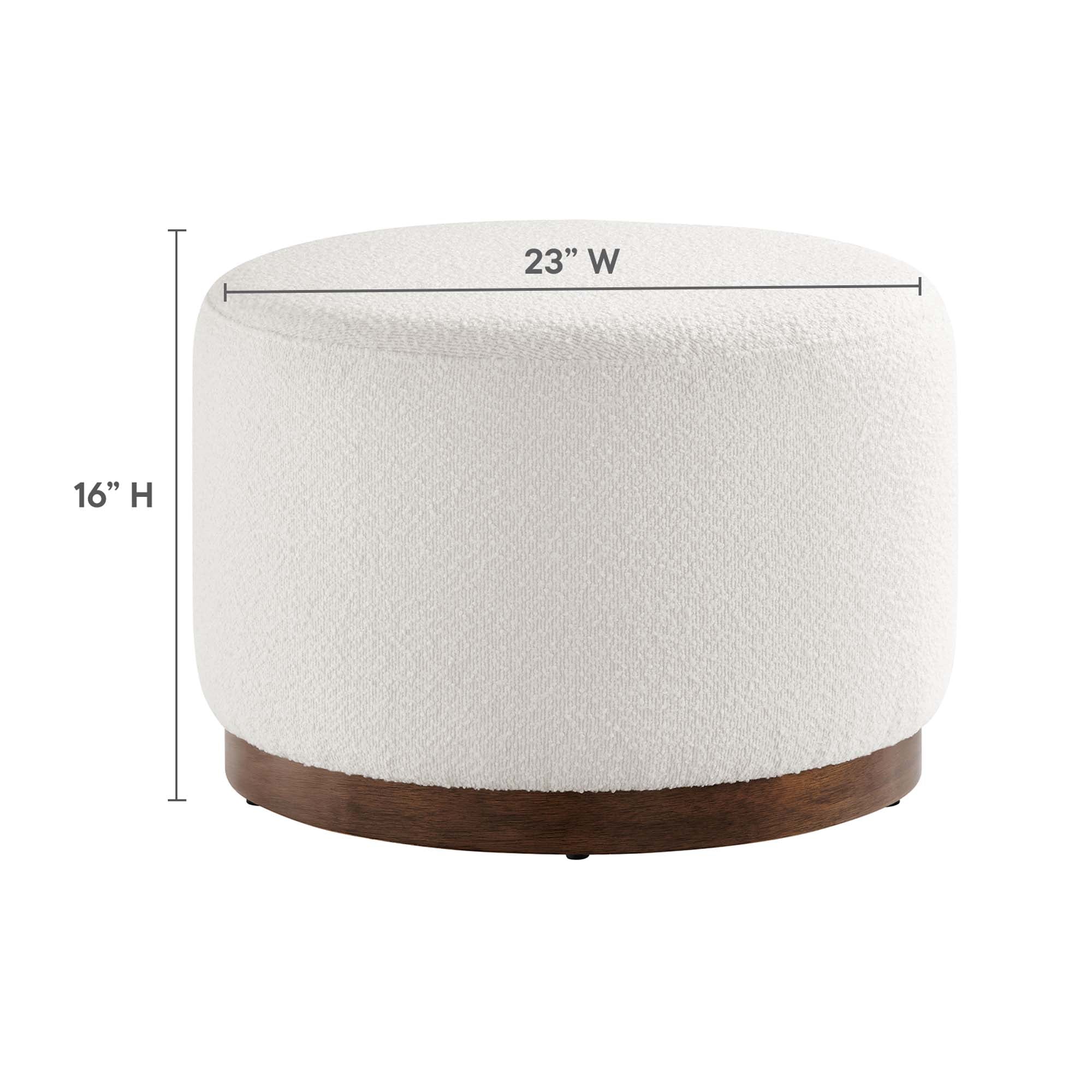 Tilden Large 23" Round Boucle Upholstered Ottoman