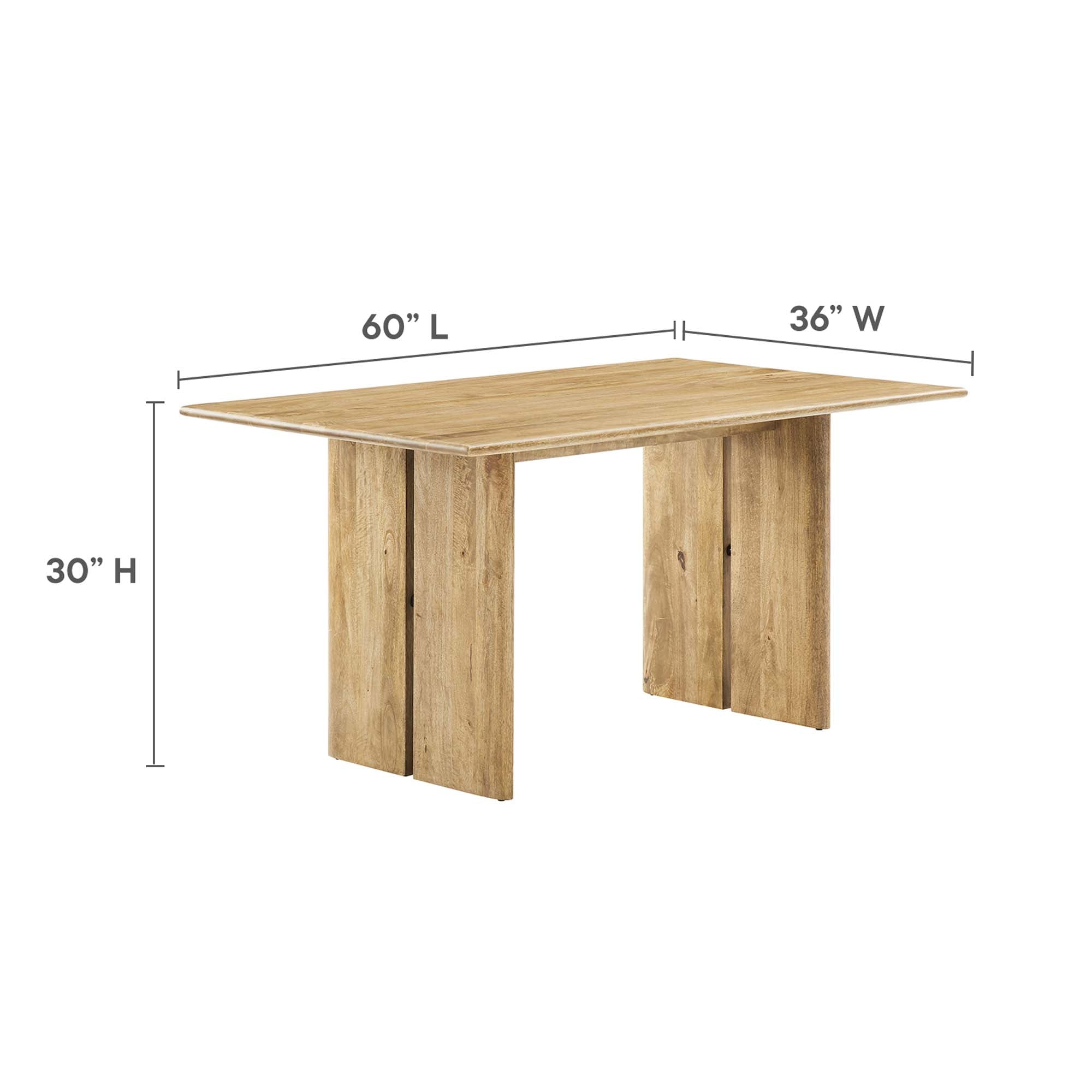 Amistad 60" Wood Dining Table and Bench Set - Walnut