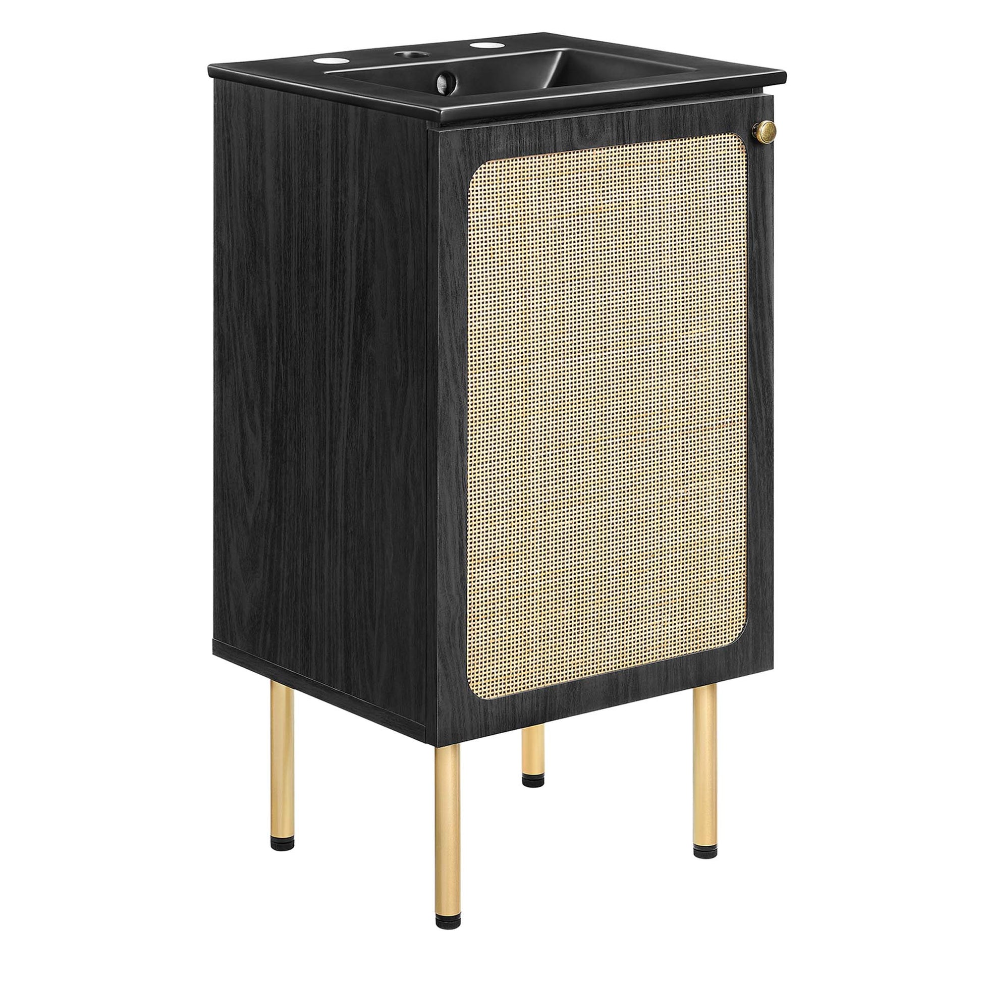 Chaucer Bathroom Vanity with Black Basin Included - Black Black