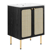 Chaucer Bathroom Vanity with White Basin Included - Black White