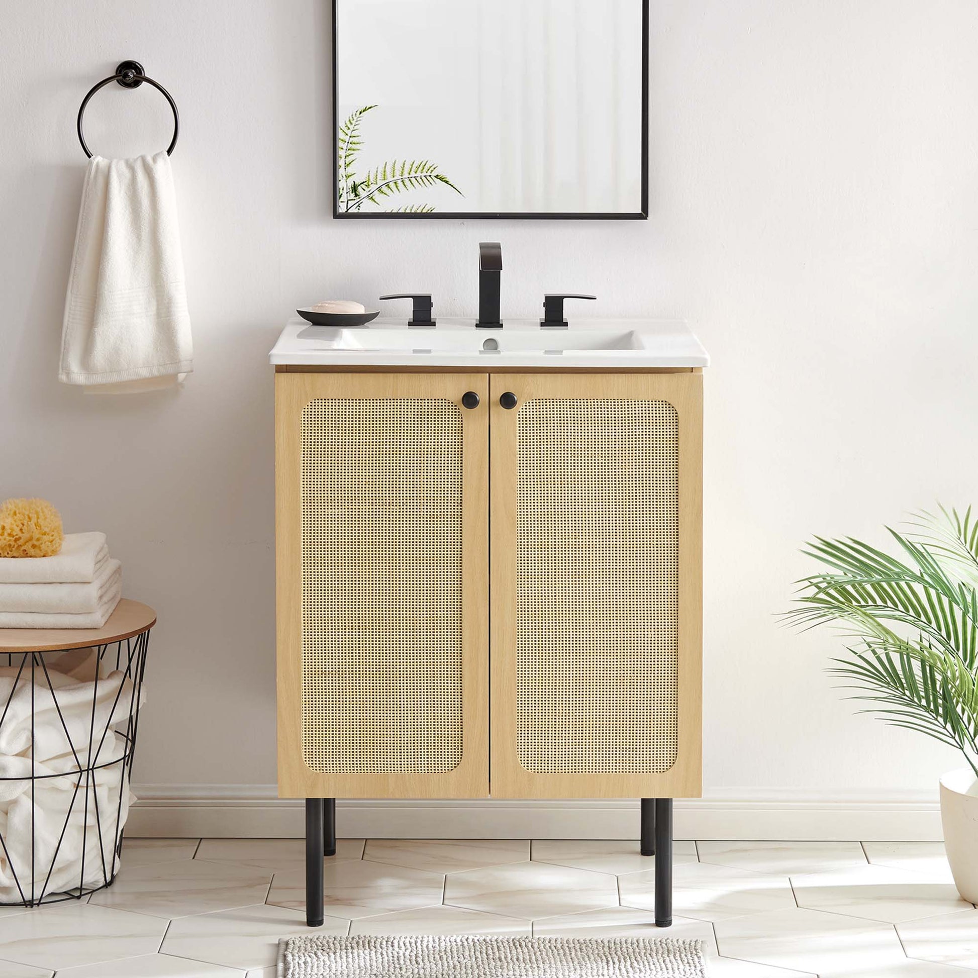 Chaucer Bathroom Vanity with White Basin Included