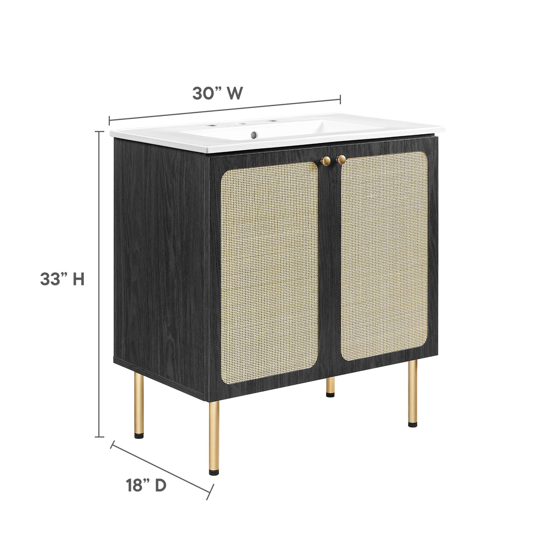 Chaucer 30" Bathroom Vanity - Oak White