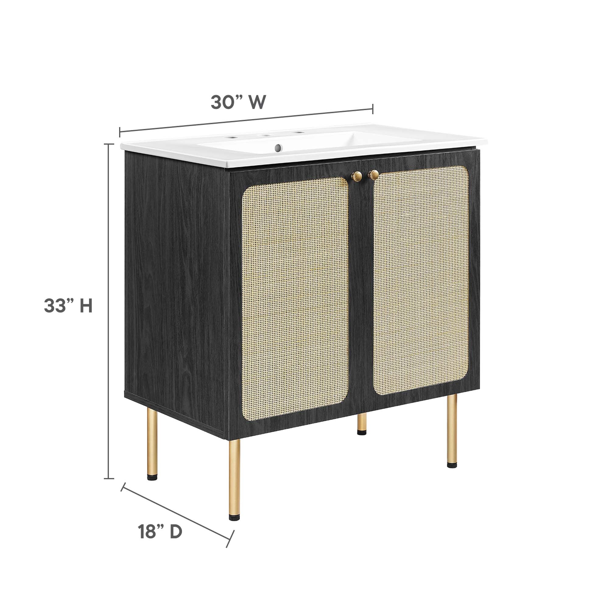 Chaucer 30" Bathroom Vanity - Oak White