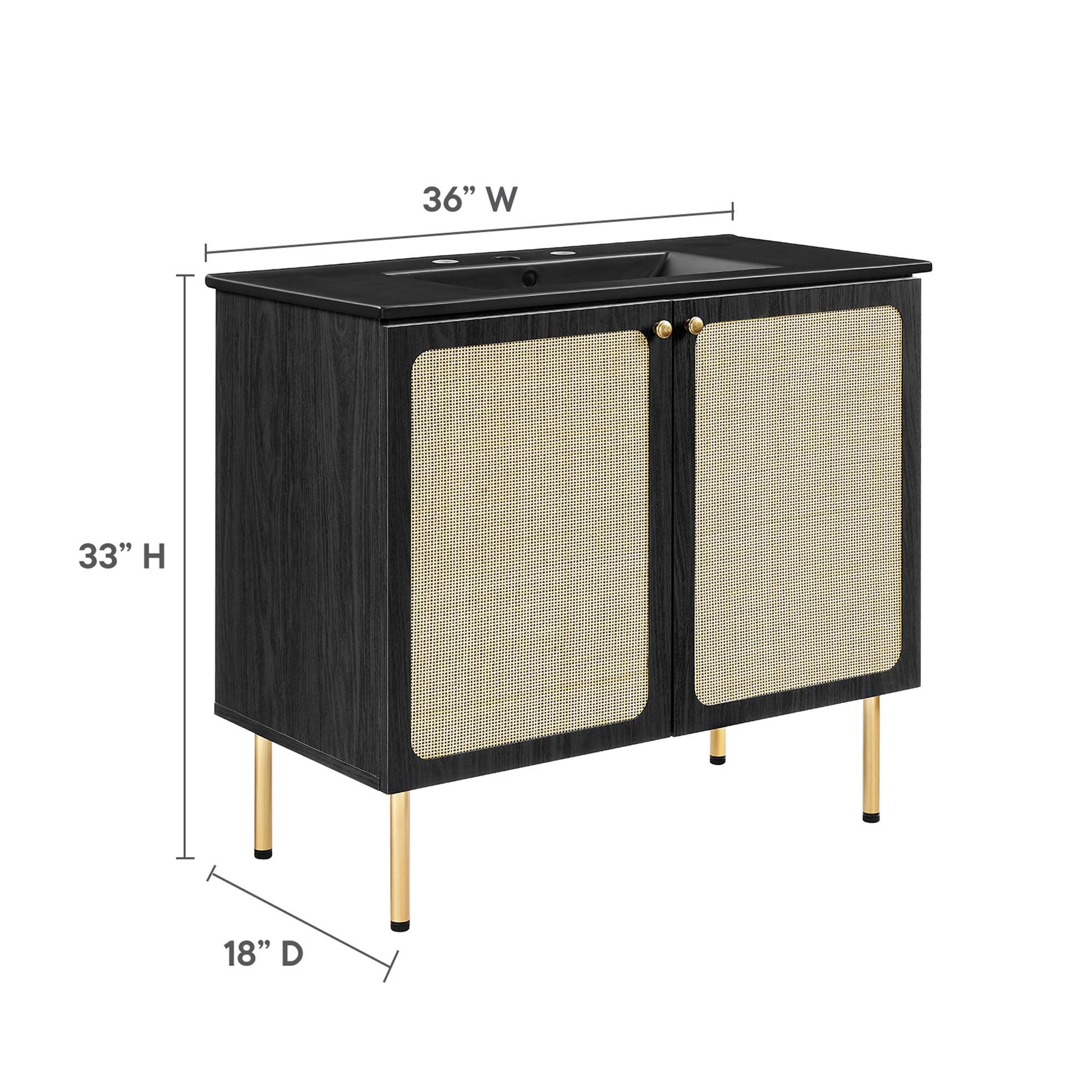 Chaucer 36" Bathroom Vanity - Oak Black