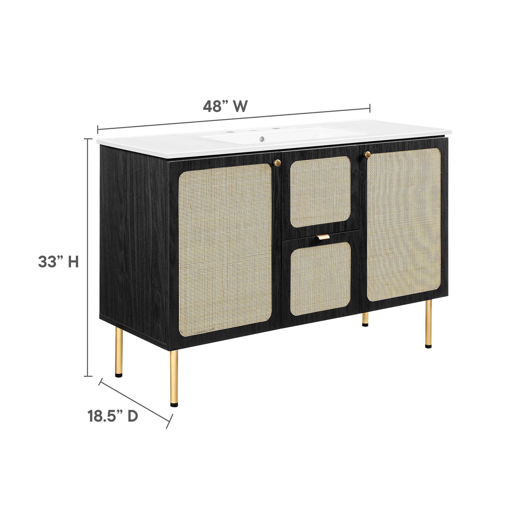 Chaucer 48" Bathroom Vanity with White Basin Included - Oak White