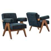 Lyra Fabric Armchair - Set of 2 - Azure Fabric