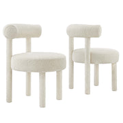 Toulouse Boucle Fabric Dining Chair - Set of 2 - Ivory