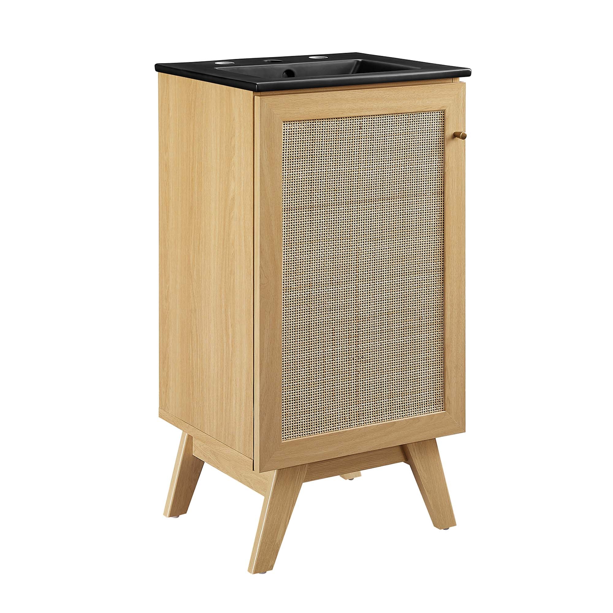 Soma Bathroom Vanity with Black Basin Included - Oak Black