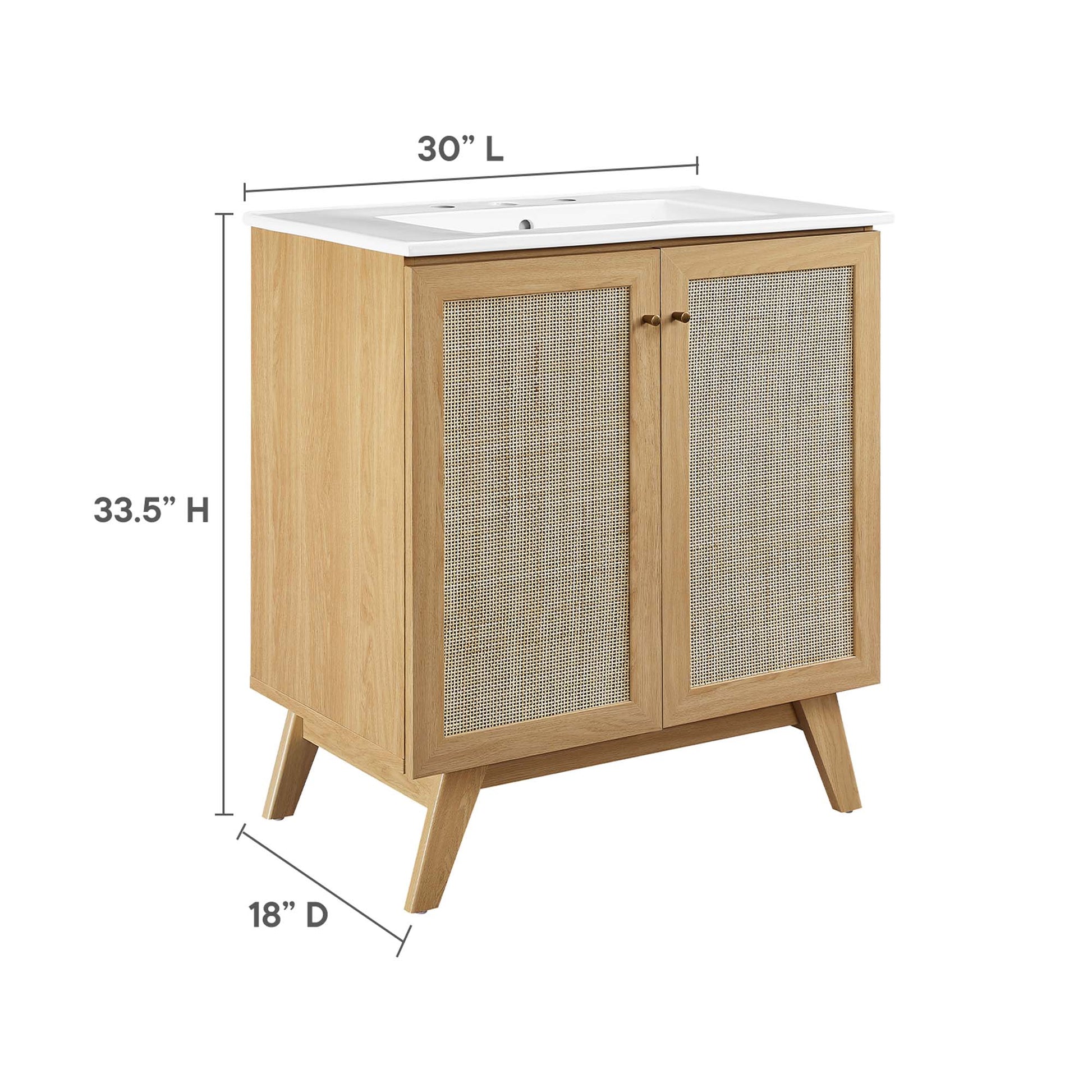 Soma 30" Bathroom Vanity - Walnut White