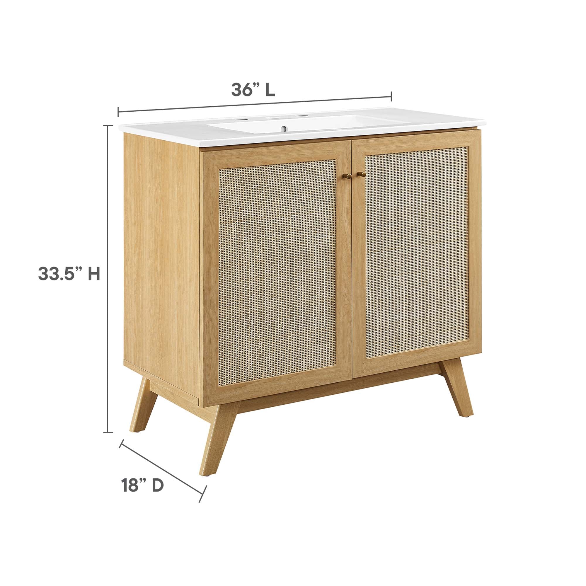 Soma 36" Bathroom Vanity - Walnut White