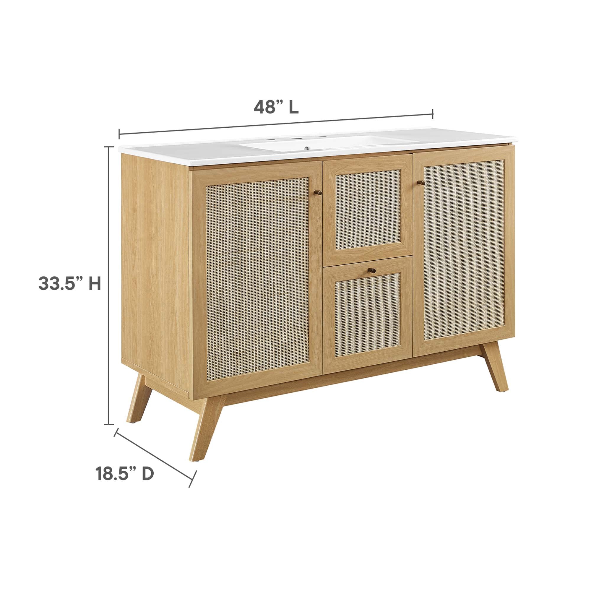 Soma 48" Single Sink Bathroom Vanity - Walnut White