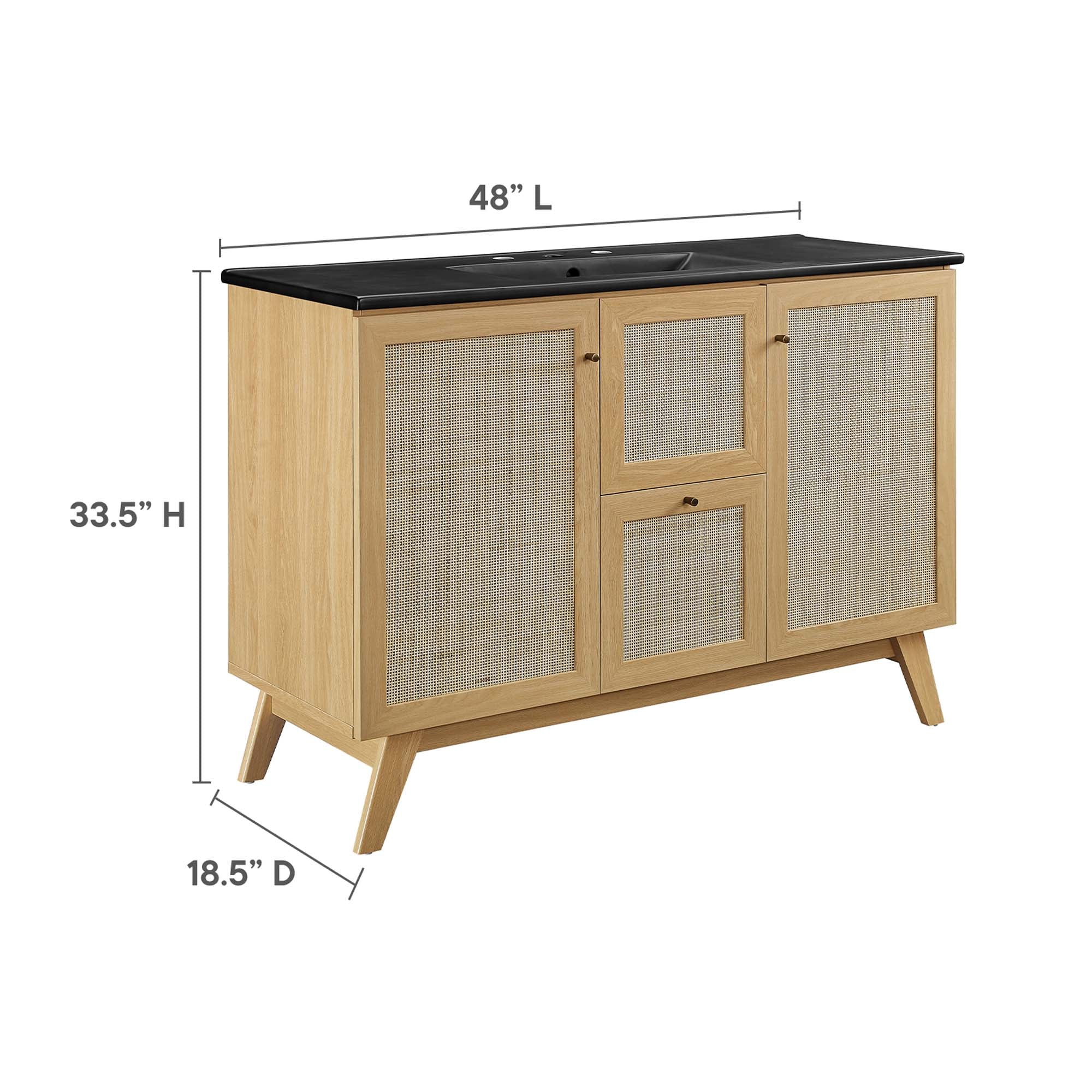 Soma 48" Single Sink Bathroom Vanity - Walnut Black