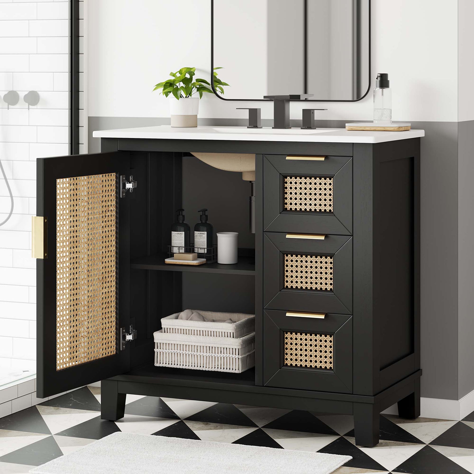 Dixie 36" Solid Wood Bathroom Vanity Cabinet