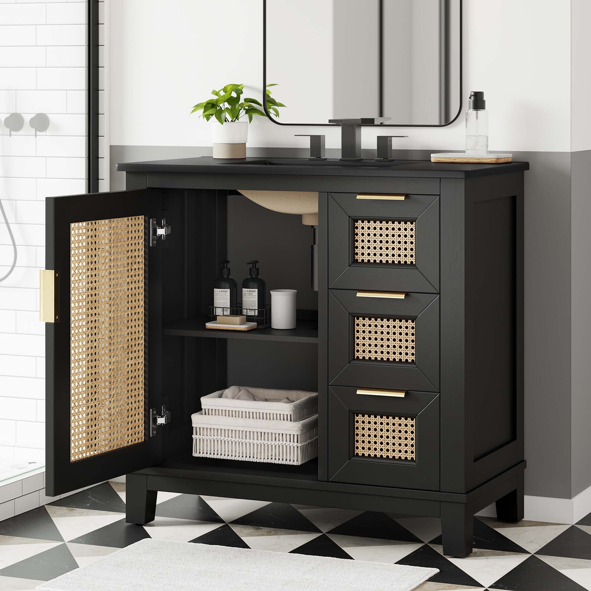 Dixie 36" Solid Wood Bathroom Vanity Cabinet