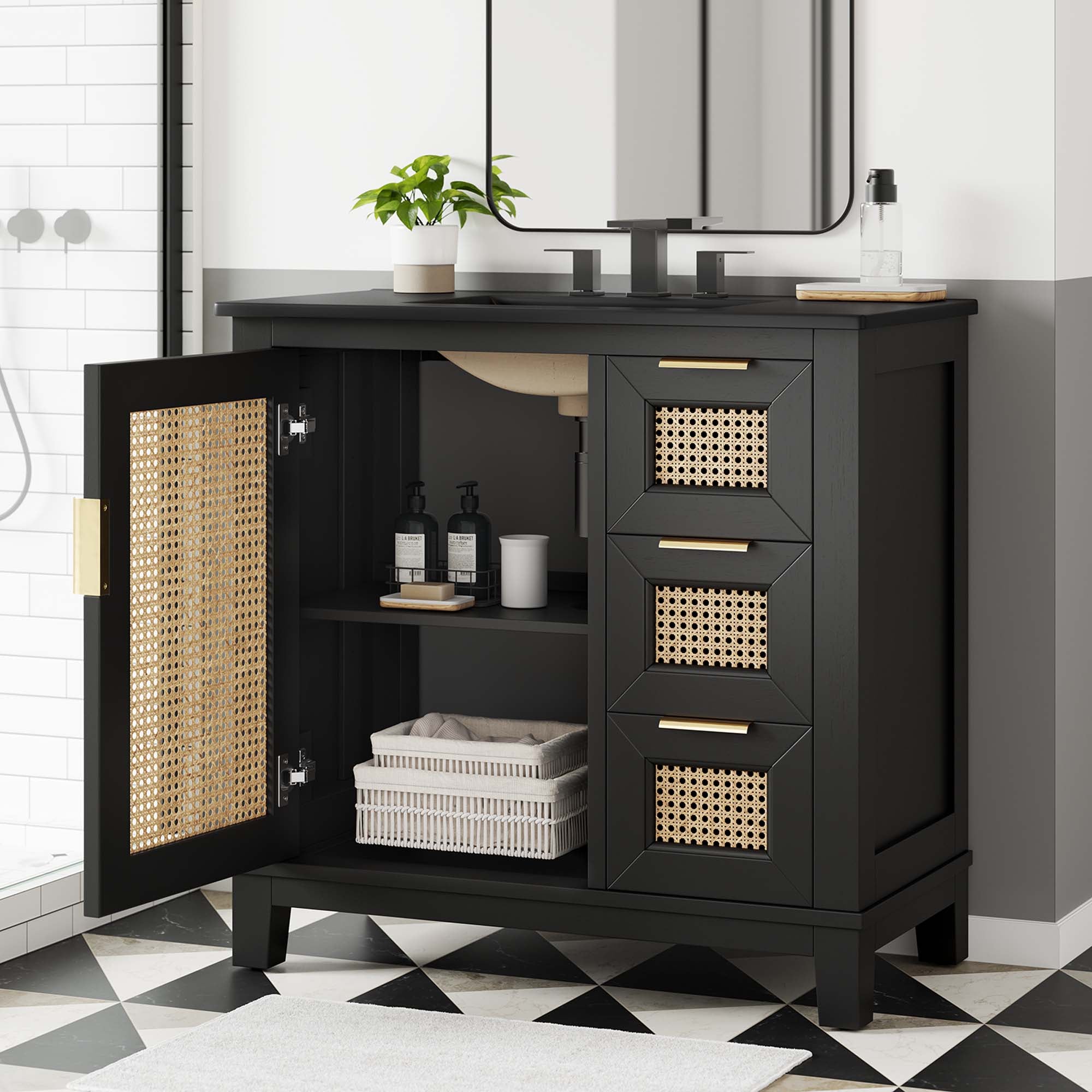 Dixie 36" Solid Wood Bathroom Vanity Cabinet