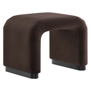Koda Performance Velvet Waterfall Stool - Black Chocolate Brown