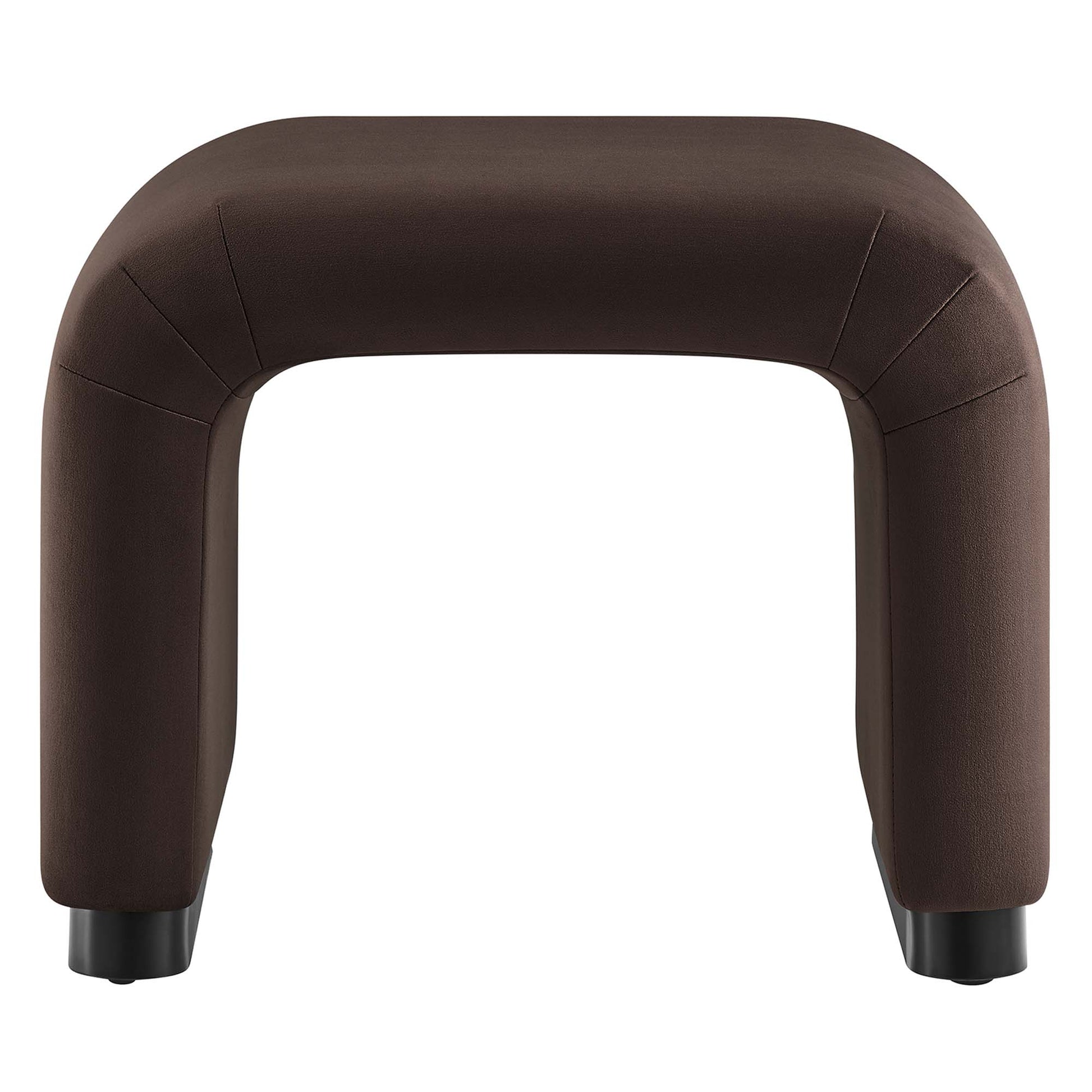 Koda Performance Velvet Waterfall Stool - Brass Cadet Blue