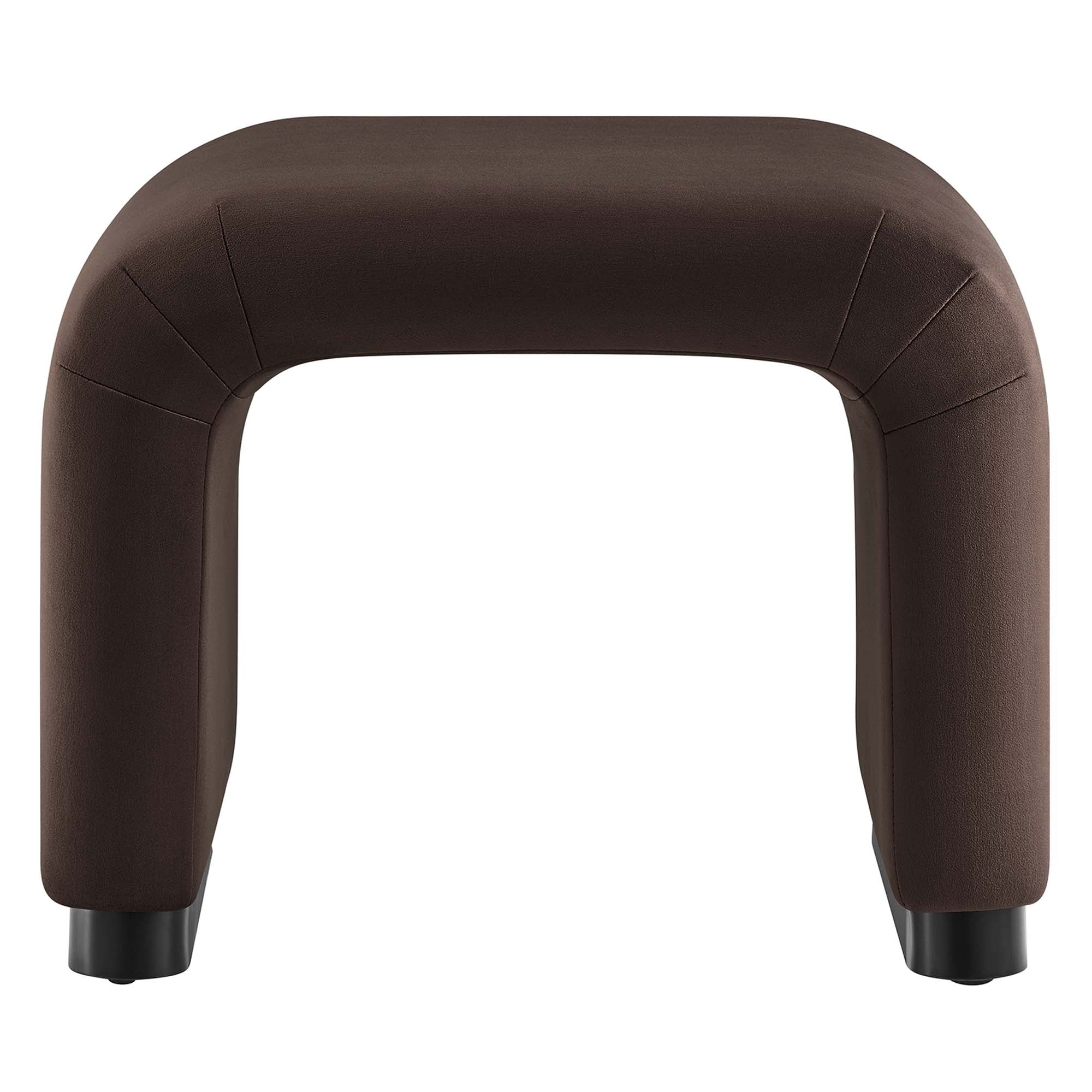 Koda Performance Velvet Waterfall Stool - Brass Cadet Blue