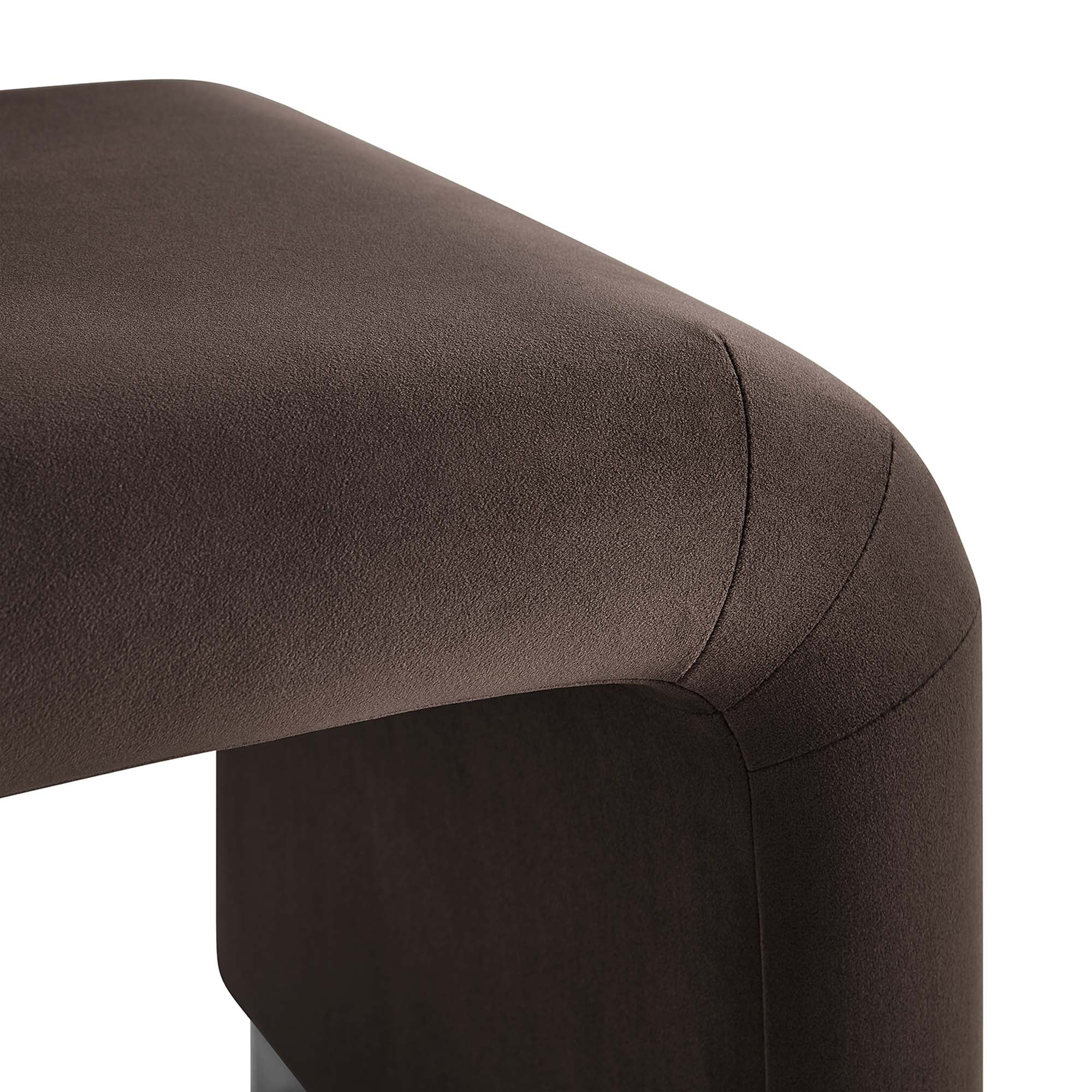 Koda Performance Velvet Waterfall Stool - Brass Storm Gray