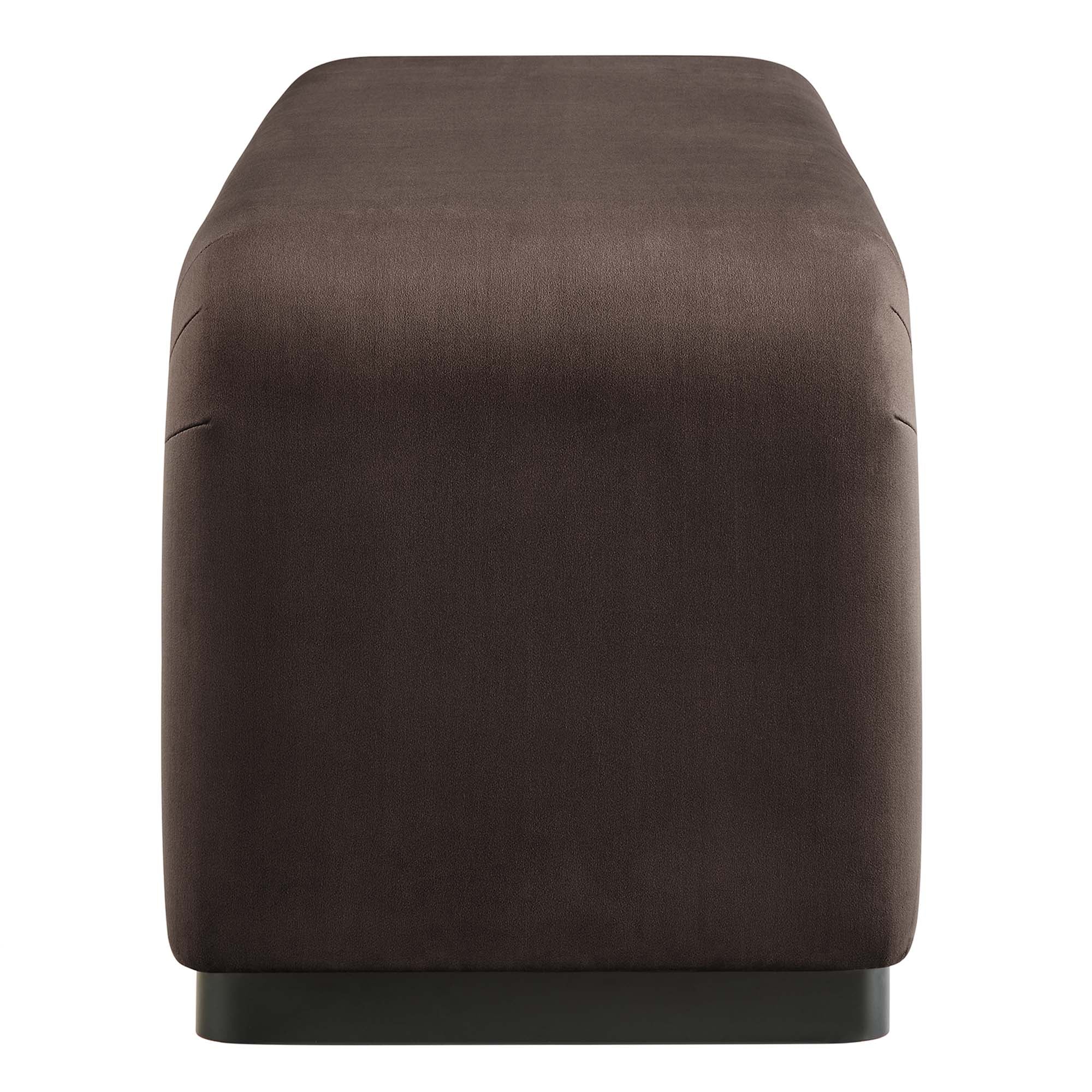 Koda Performance Velvet Waterfall Long Bench - Brass Almond