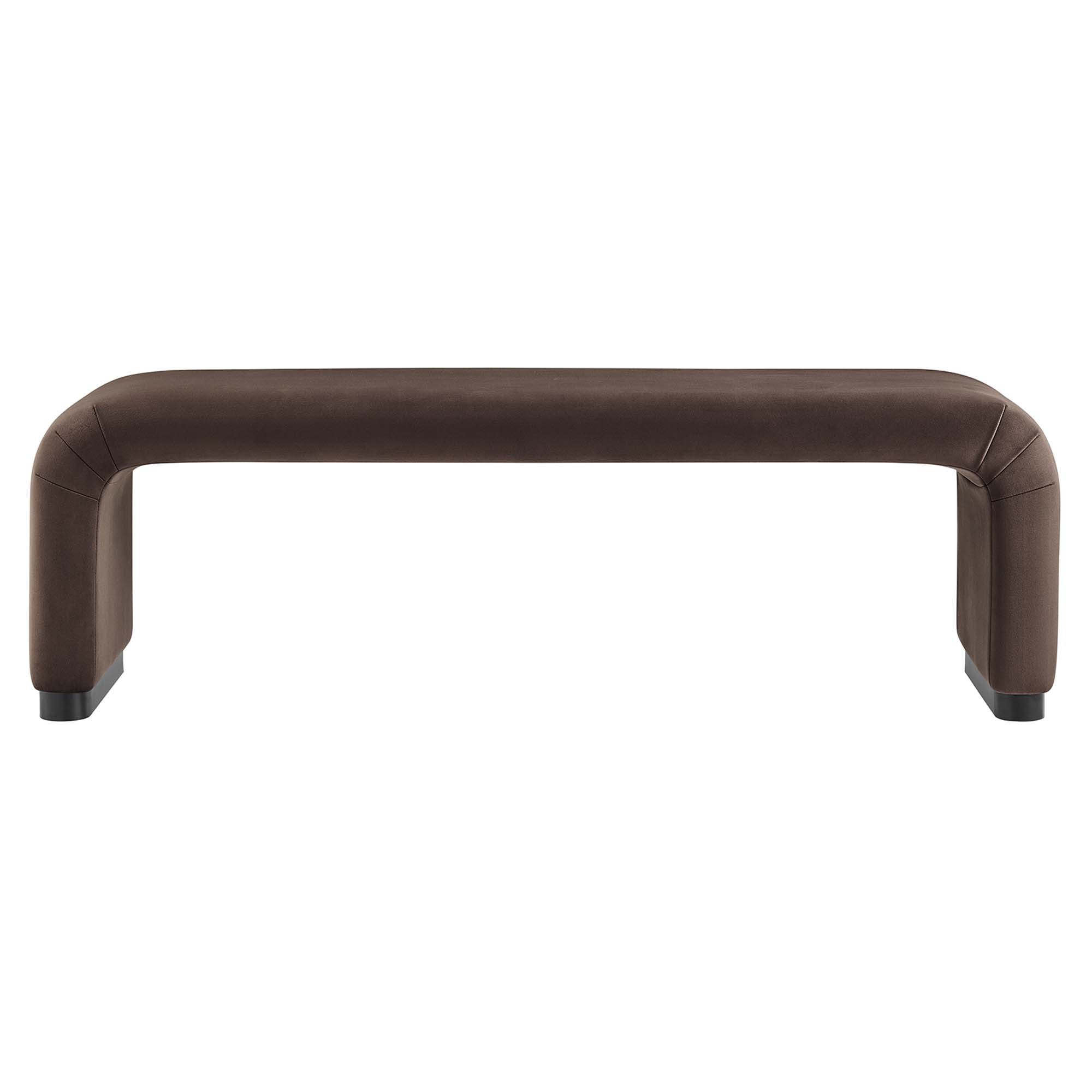 Koda Performance Velvet Waterfall Long Bench - Brass Cadet Blue