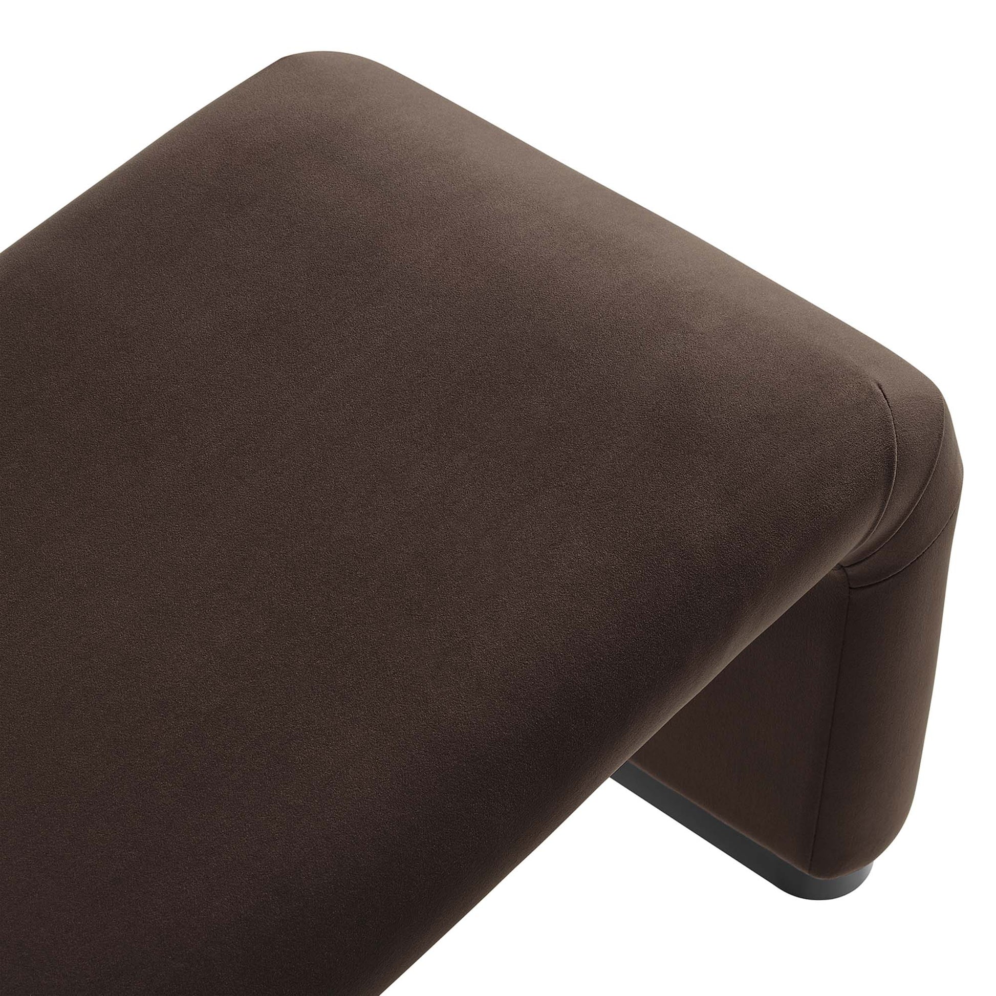 Koda Performance Velvet Waterfall Long Bench - Brass Storm Gray