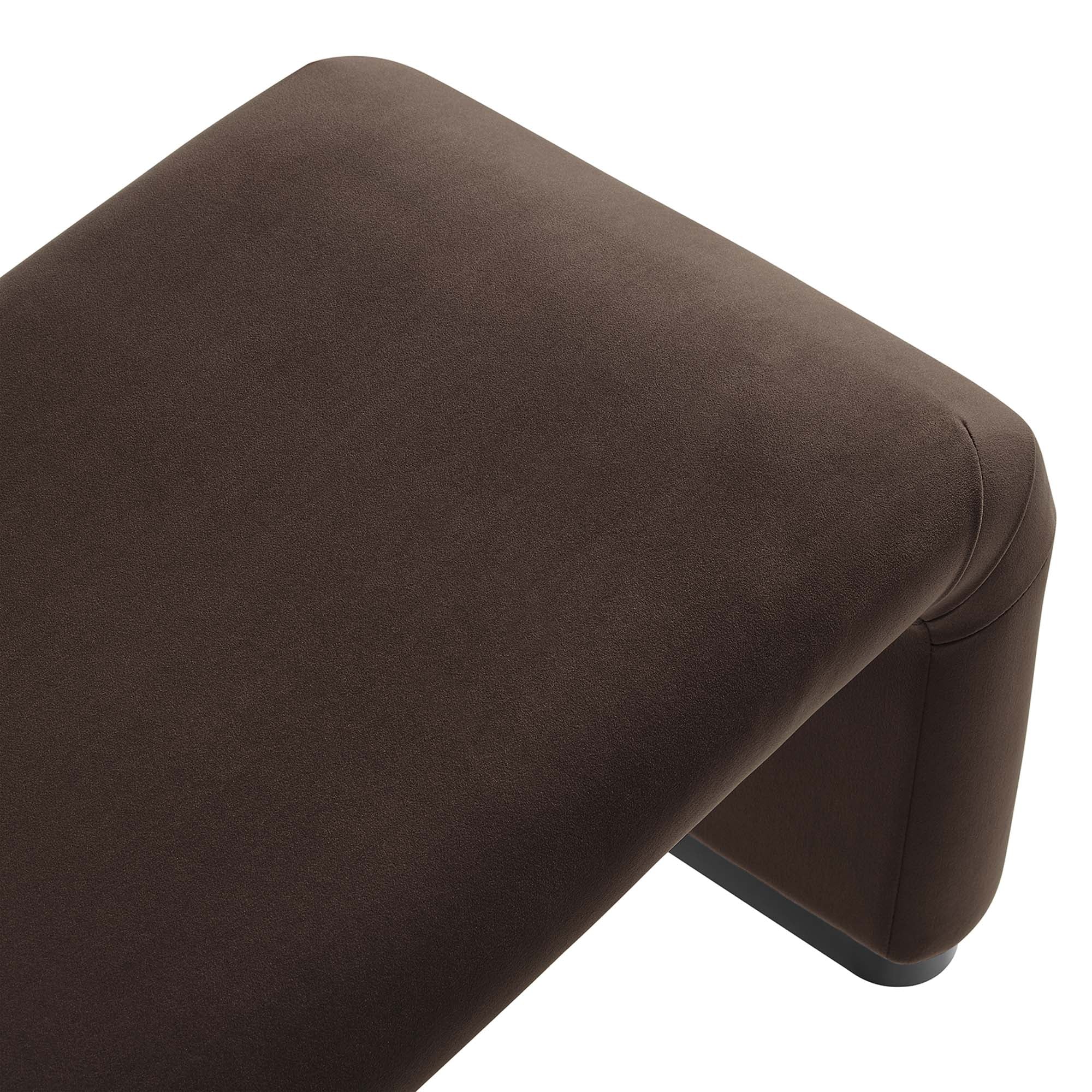 Koda Performance Velvet Waterfall Long Bench - Brass Storm Gray