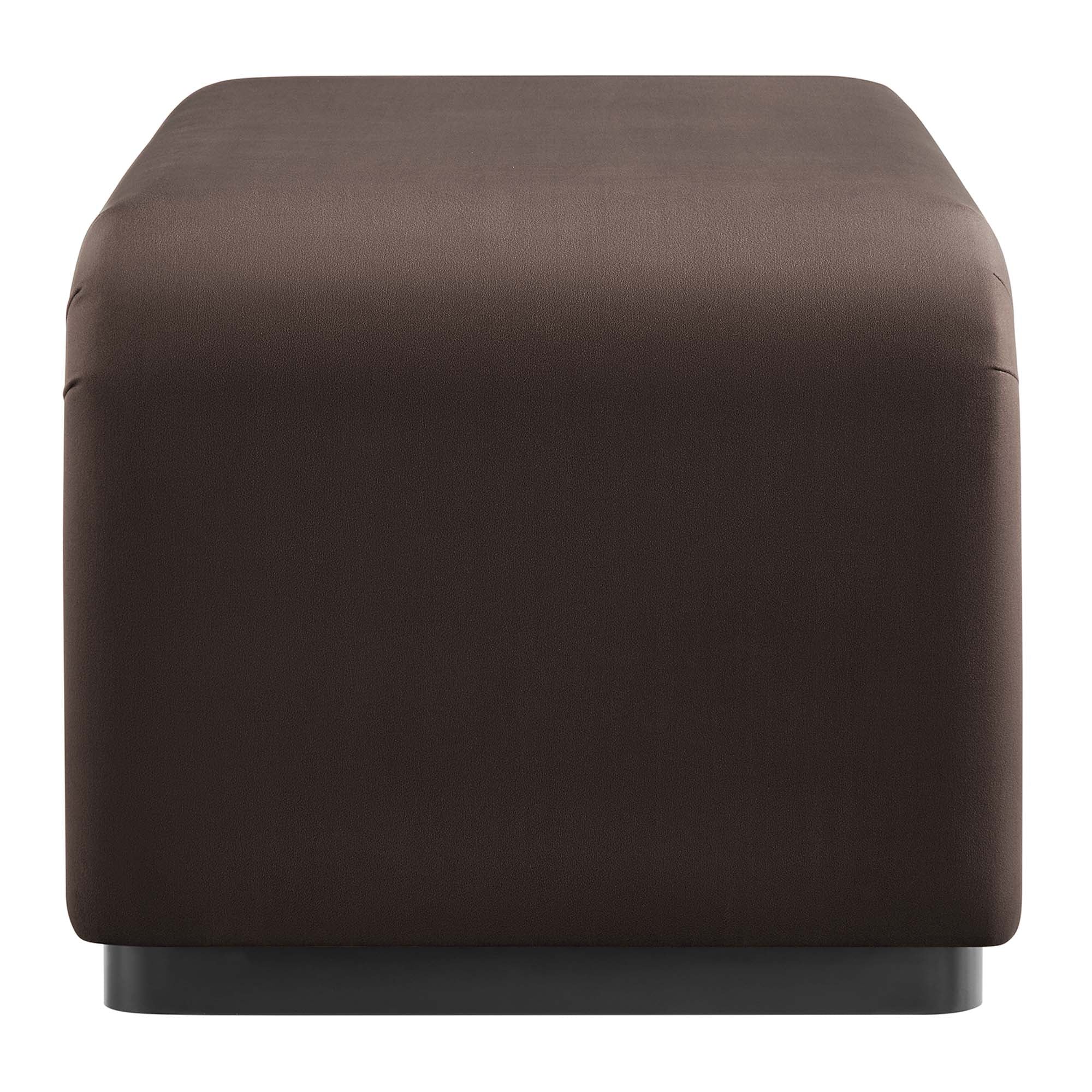 Koda Performance Velvet Waterfall Ottoman - Brass Almond