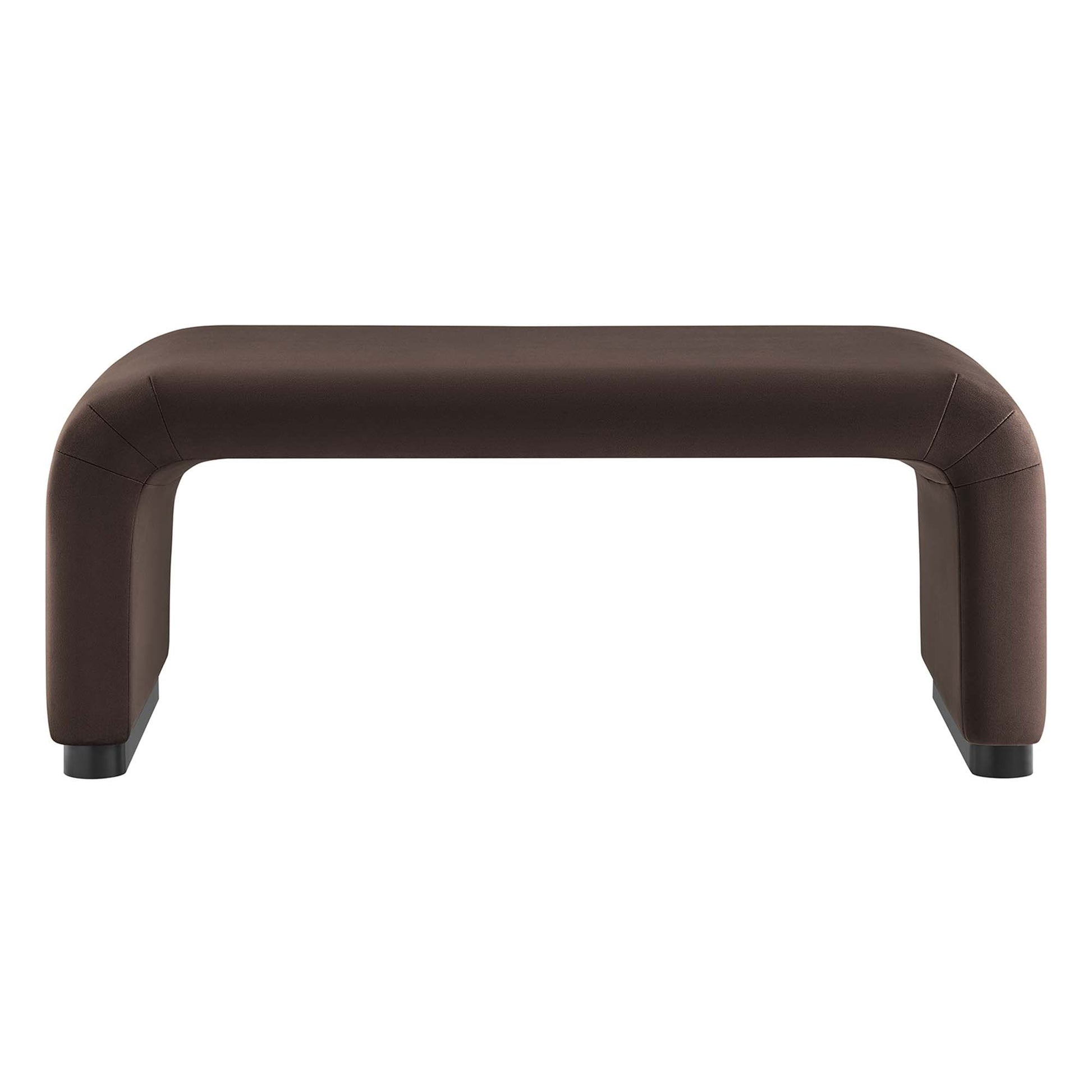 Koda Performance Velvet Waterfall Ottoman - Brass Cadet Blue