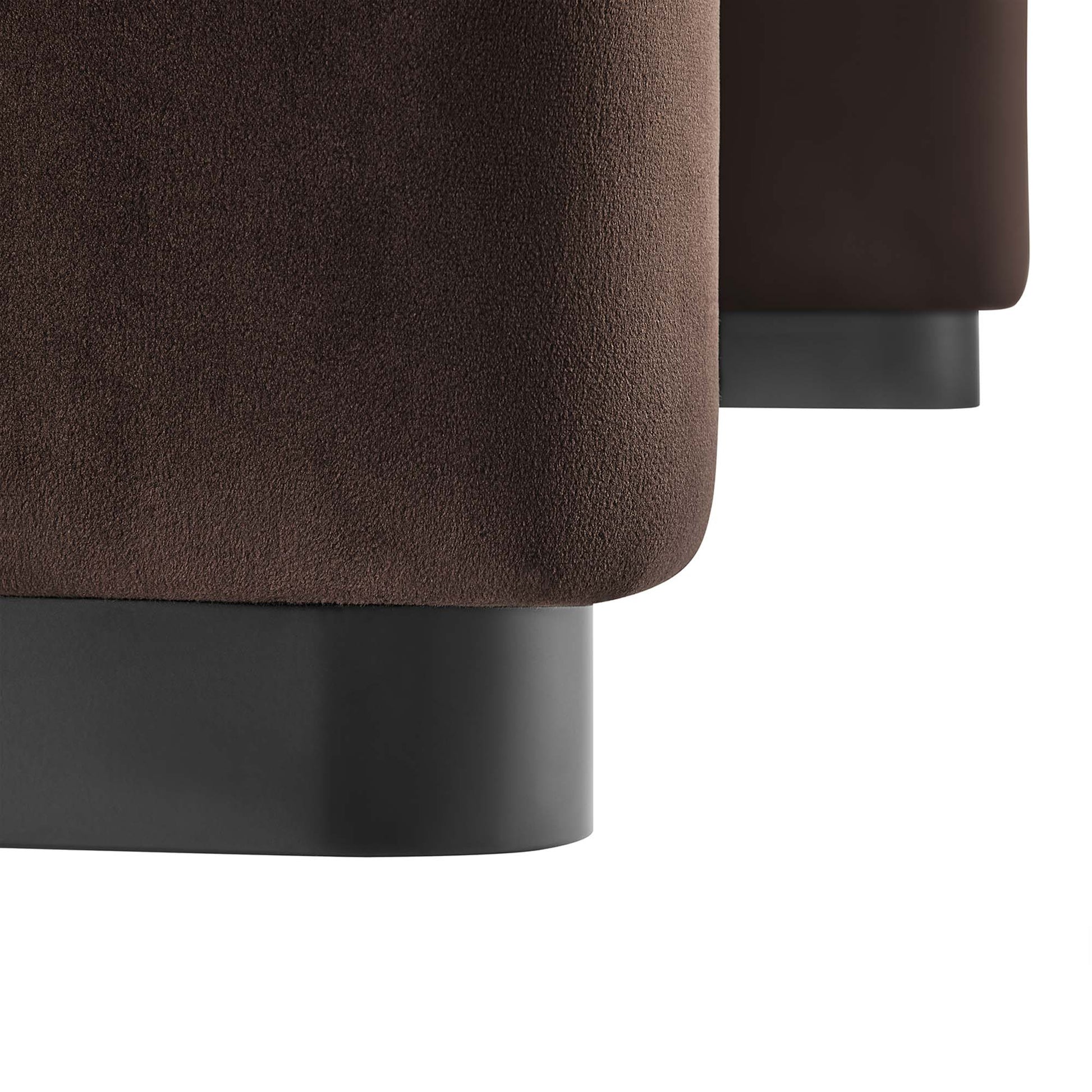 Koda Performance Velvet Waterfall Ottoman - Brass Storm Gray