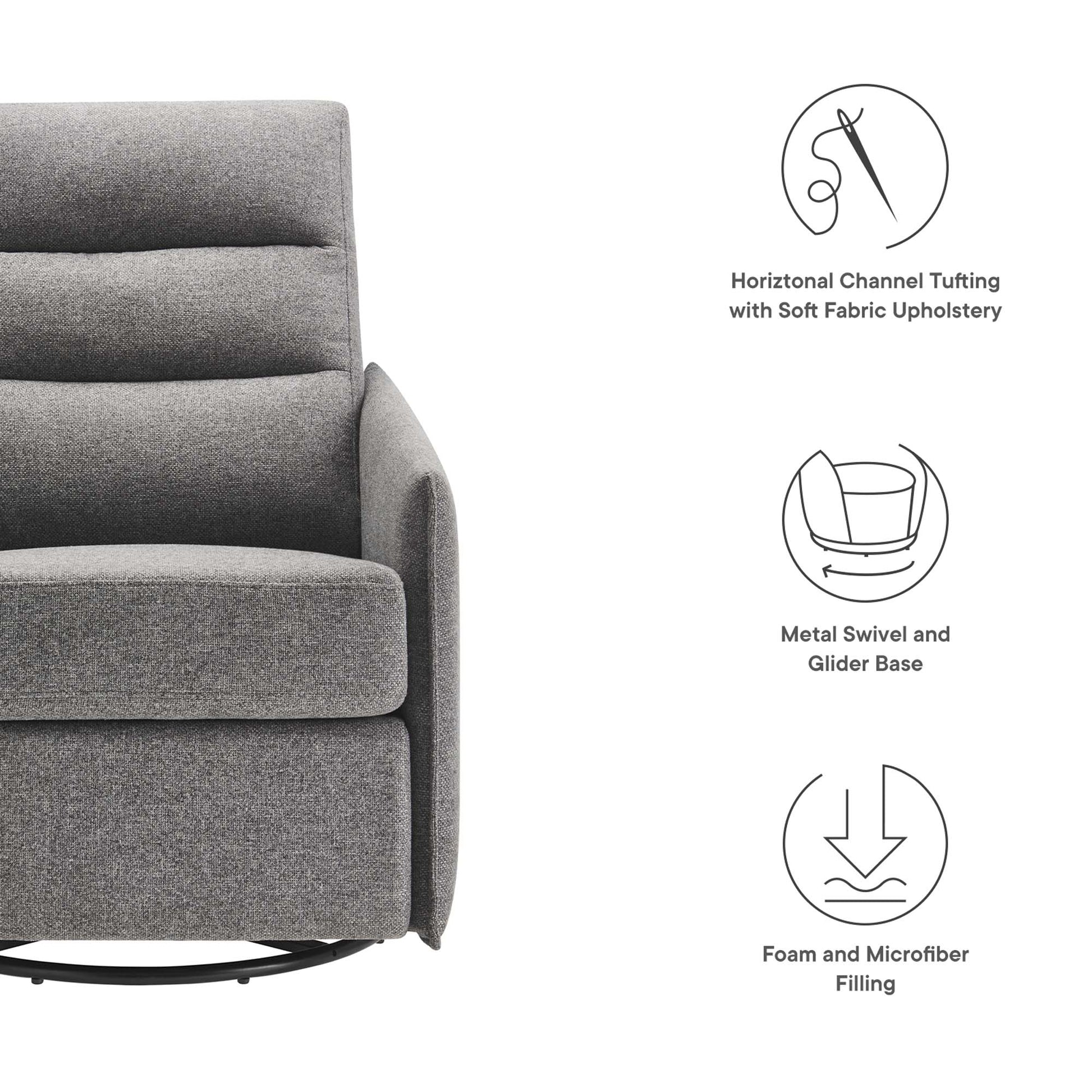 Etta Upholstered Fabric Lounge Chair - Oatmeal