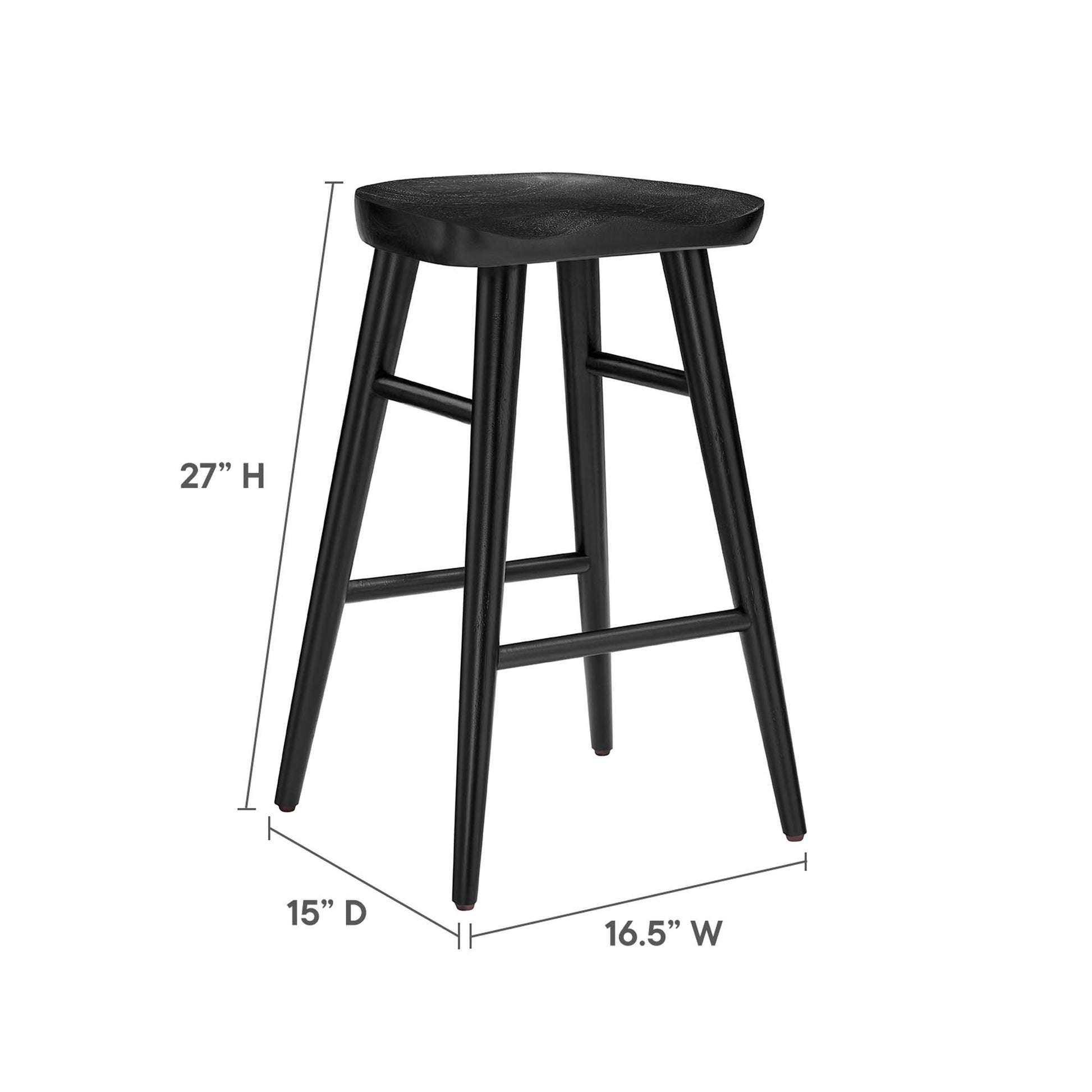 Saville Backless Wood Counter Stools - Set of 2 - Walnut
