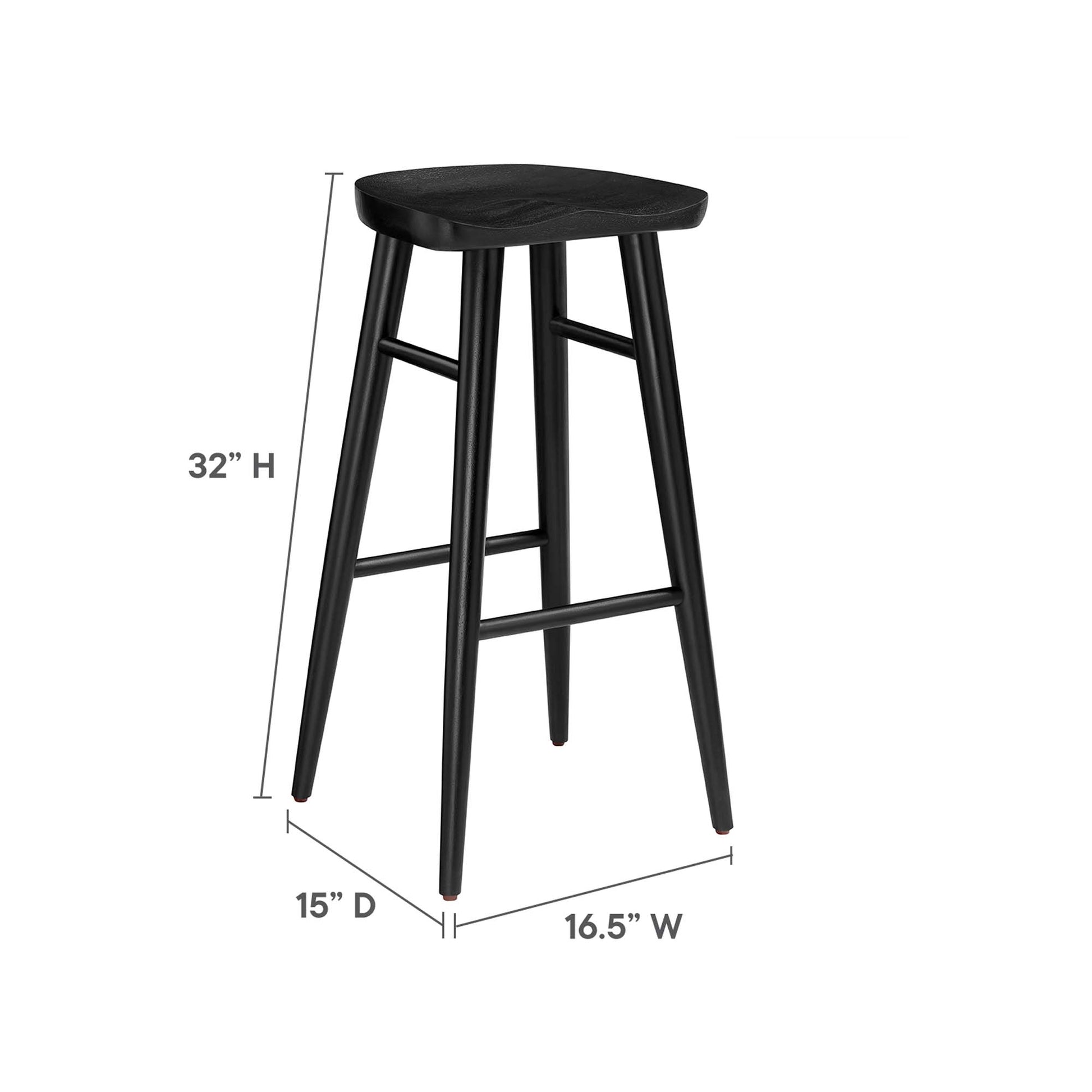 Saville Backless Wood Bar Stools - Set of 2 - Walnut