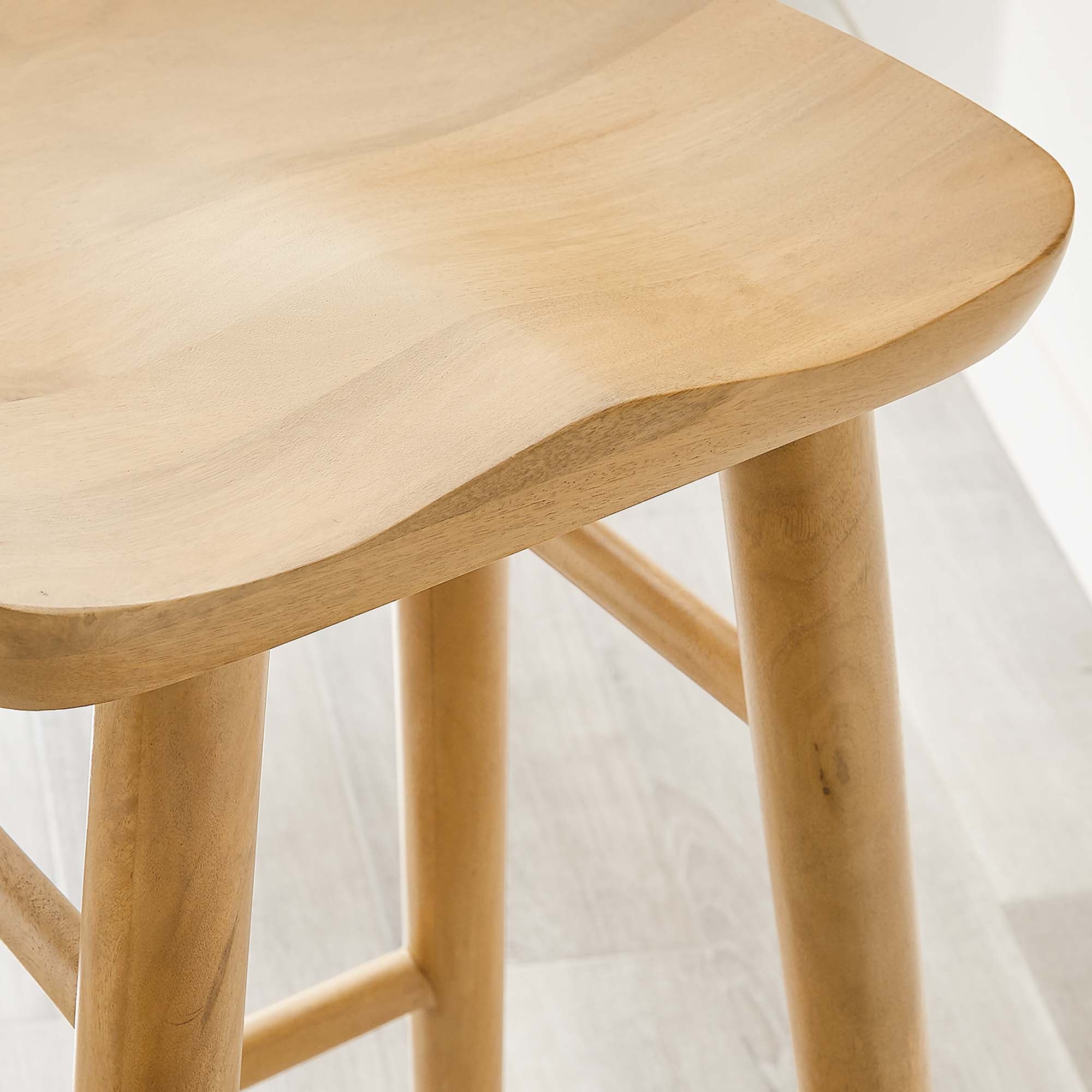 Saville Backless Wood Bar Stools - Set of 2