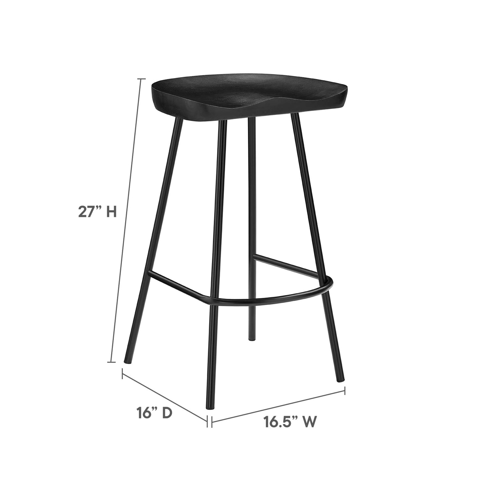 Concord Backless Wood Counter Stools - Set of 2 - Walnut