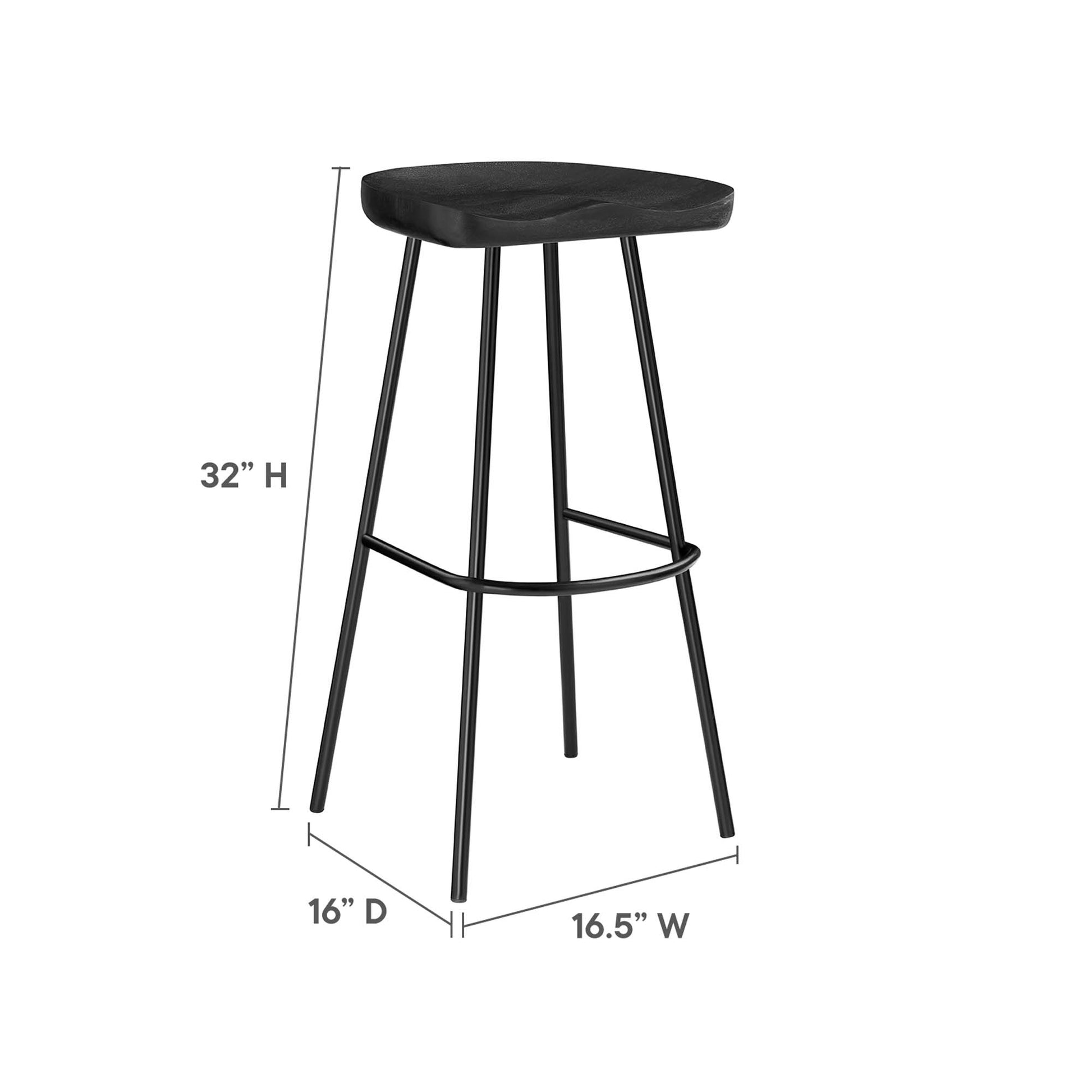 Concord Backless Wood Bar Stools - Set of 2 - Walnut