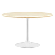 Lippa 48" Round Faux Travertine Dining Table - White Travertine