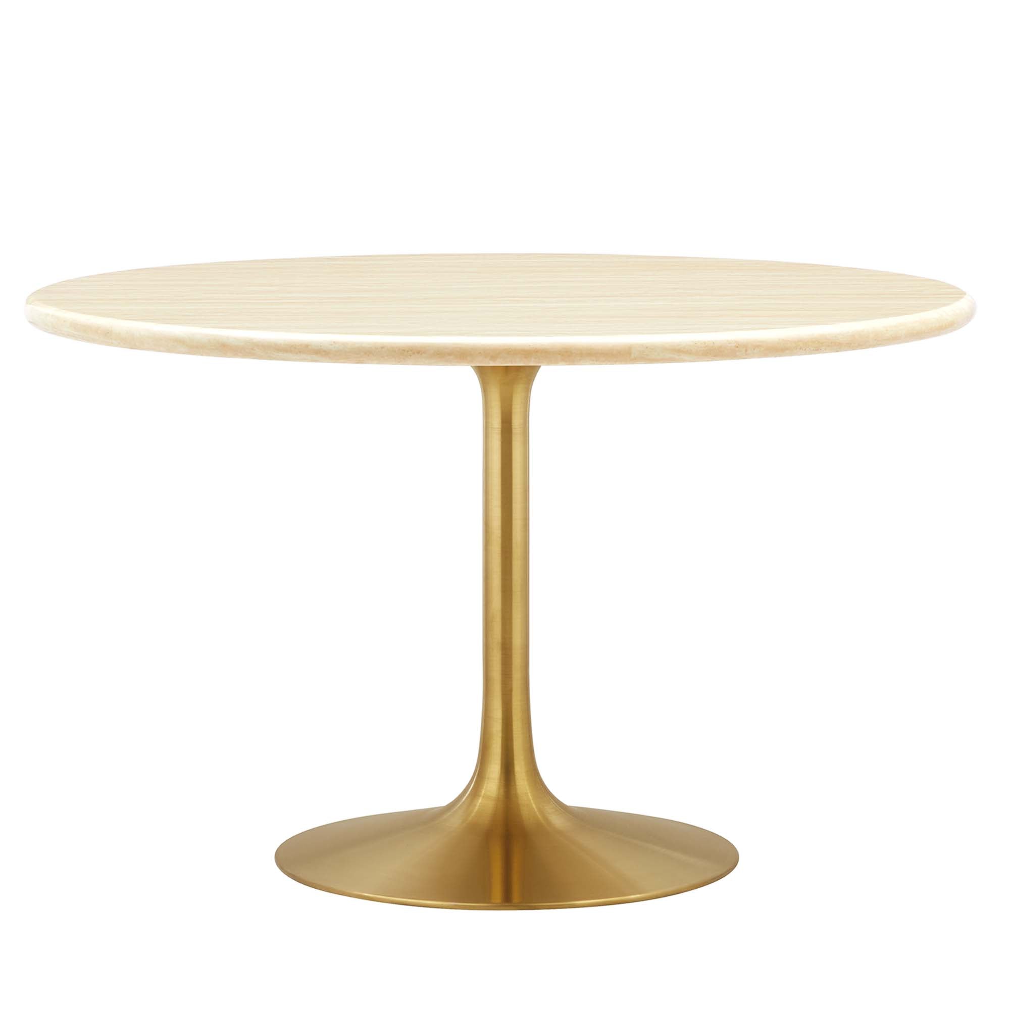 Lippa 48" Round Faux Travertine Dining Table - Gold Travertine