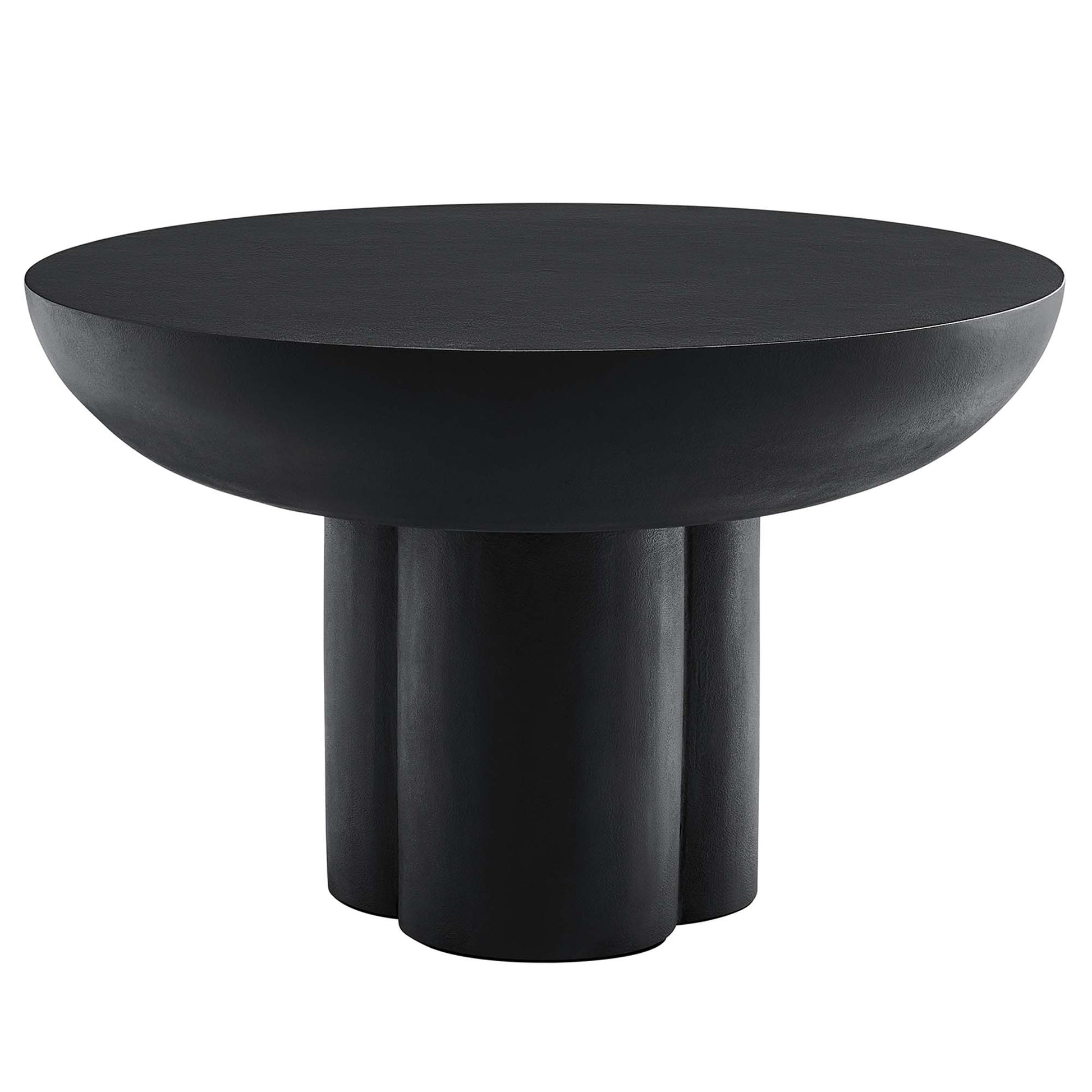 Caspian Round Concrete Coffee Table - Black