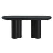 Caspian 72" Oval Concrete Dining Table - Black